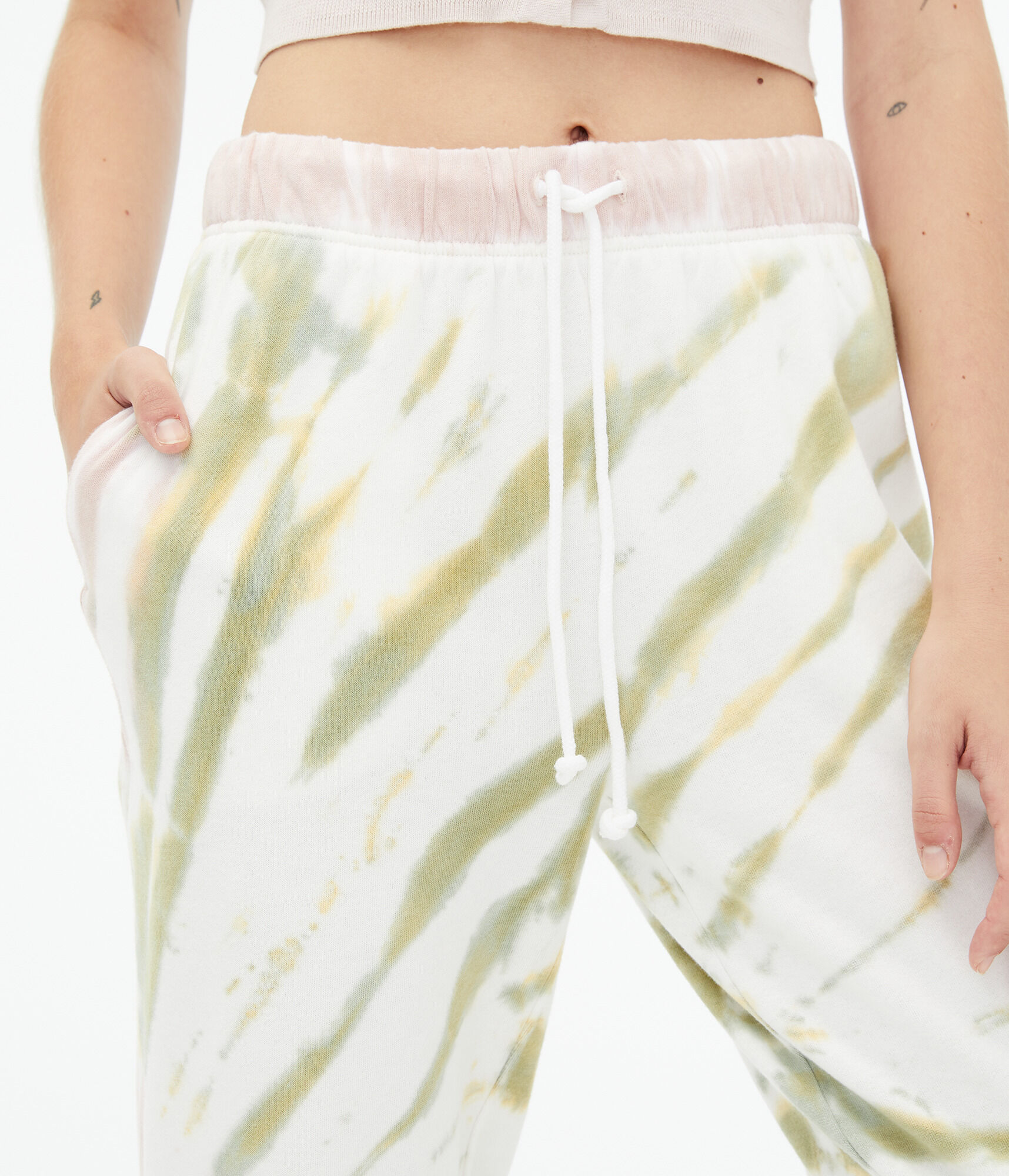 Tie-Dye Slouchy High-Rise Cinched Sweatpants