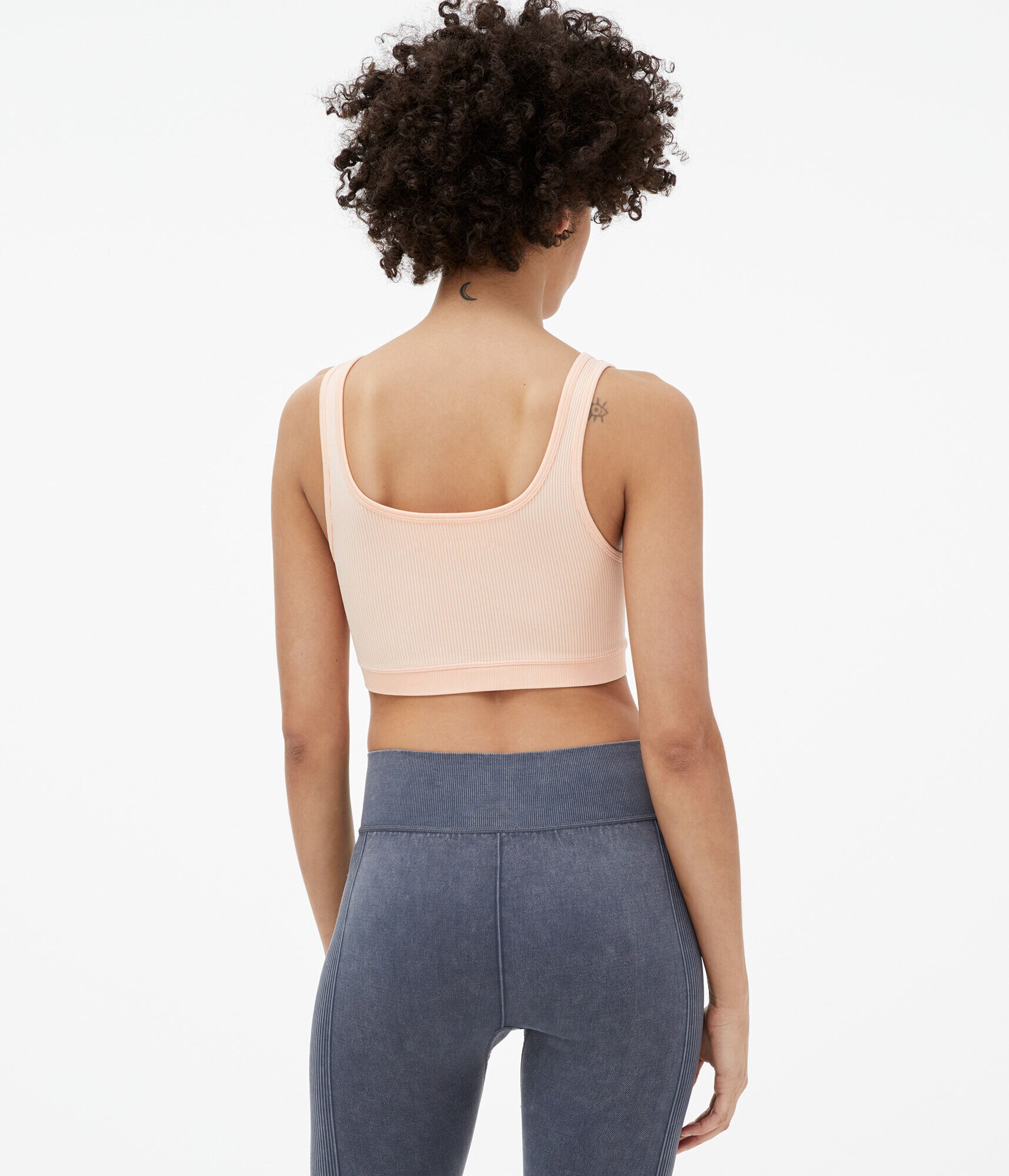 Acid Wash Seamless Cutout Cropped Tank