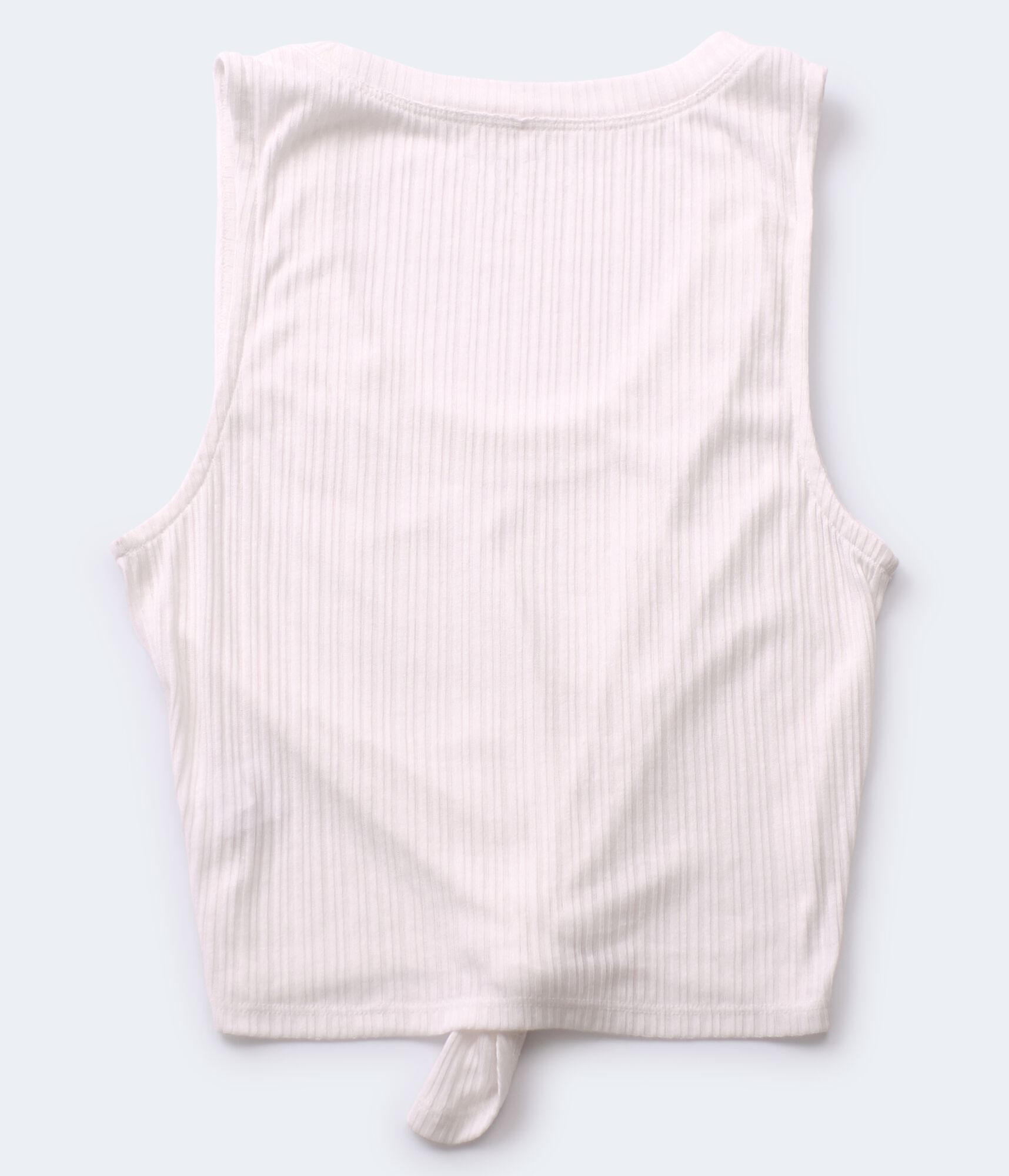 Ribbed Tie-Front Cropped Tank