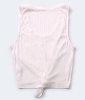 Ribbed Tie-Front Cropped Tank
