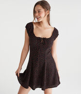 Floral Scoop-Neck A-Line Mini Dress