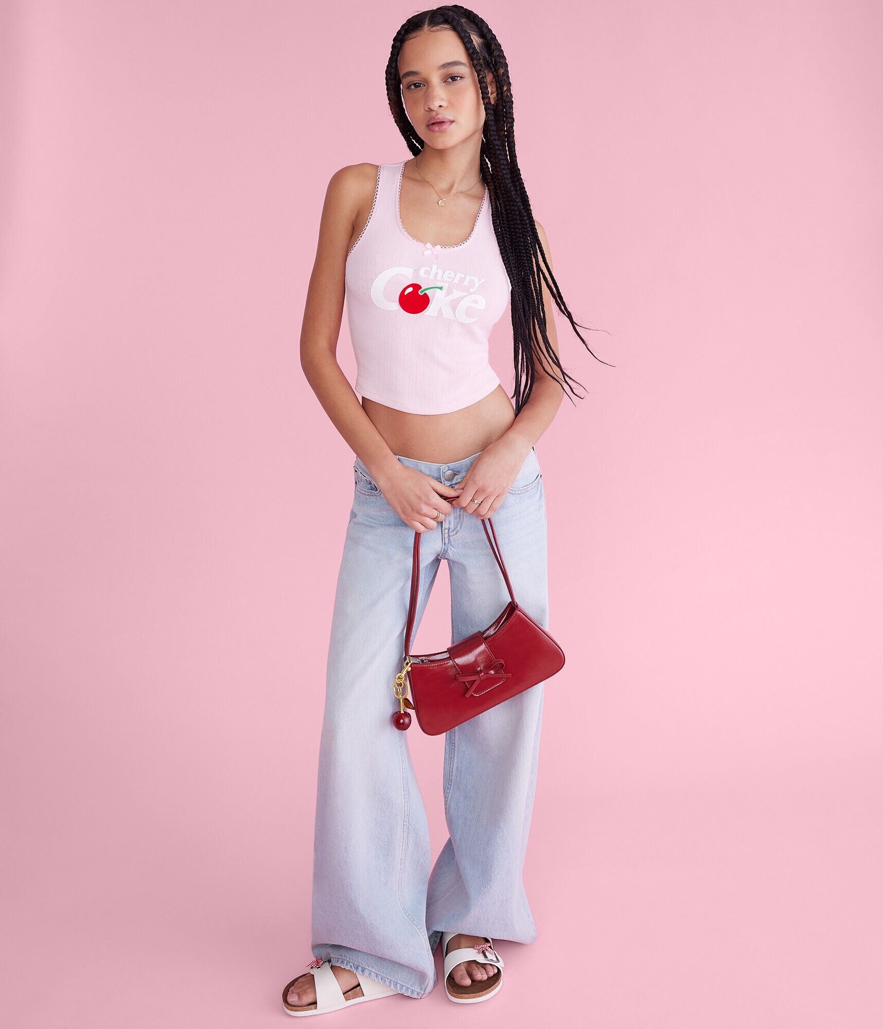 Cherry Coke Cropped Scoop-Neck Tank