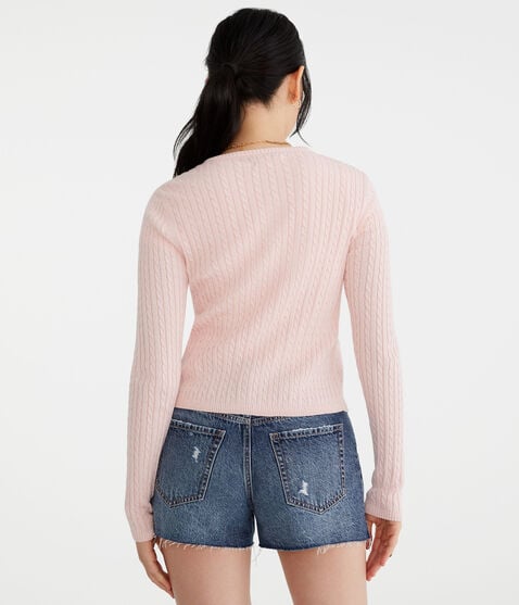 Cable Knit Crew Cardigan Cable Knit Crew Cardigan