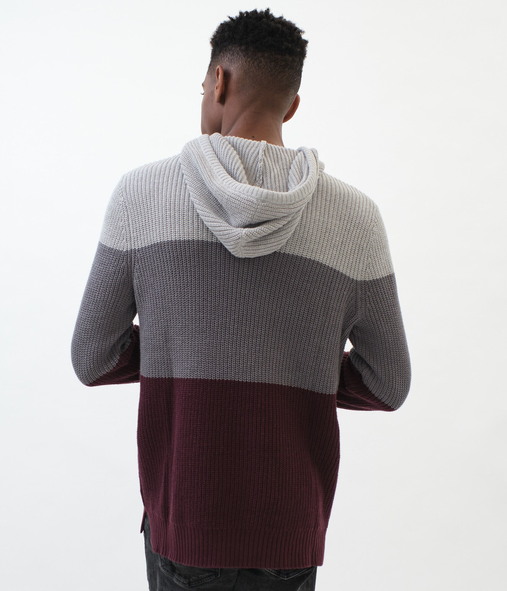 Colorblocked Hooded Sweater***