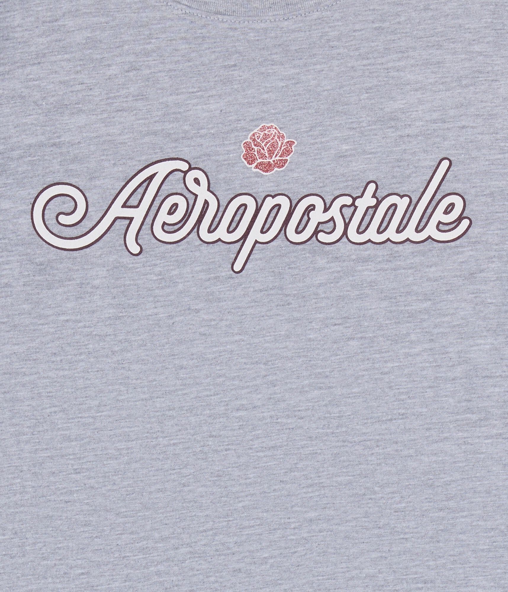 Aeropostale Glitter Rose Graphic Tee