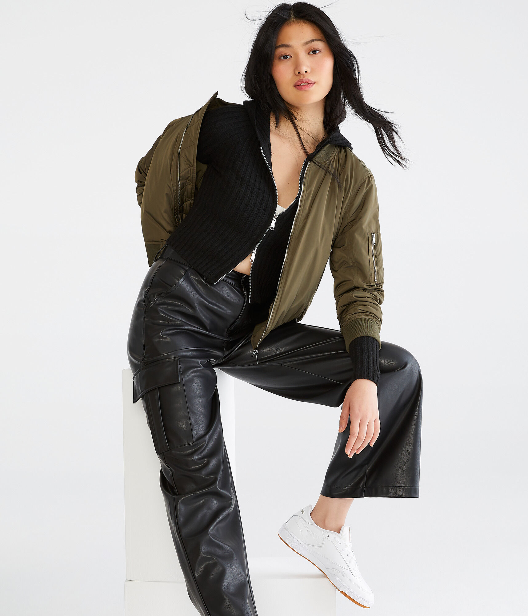 Cozy Cropped Sweater Hoodie