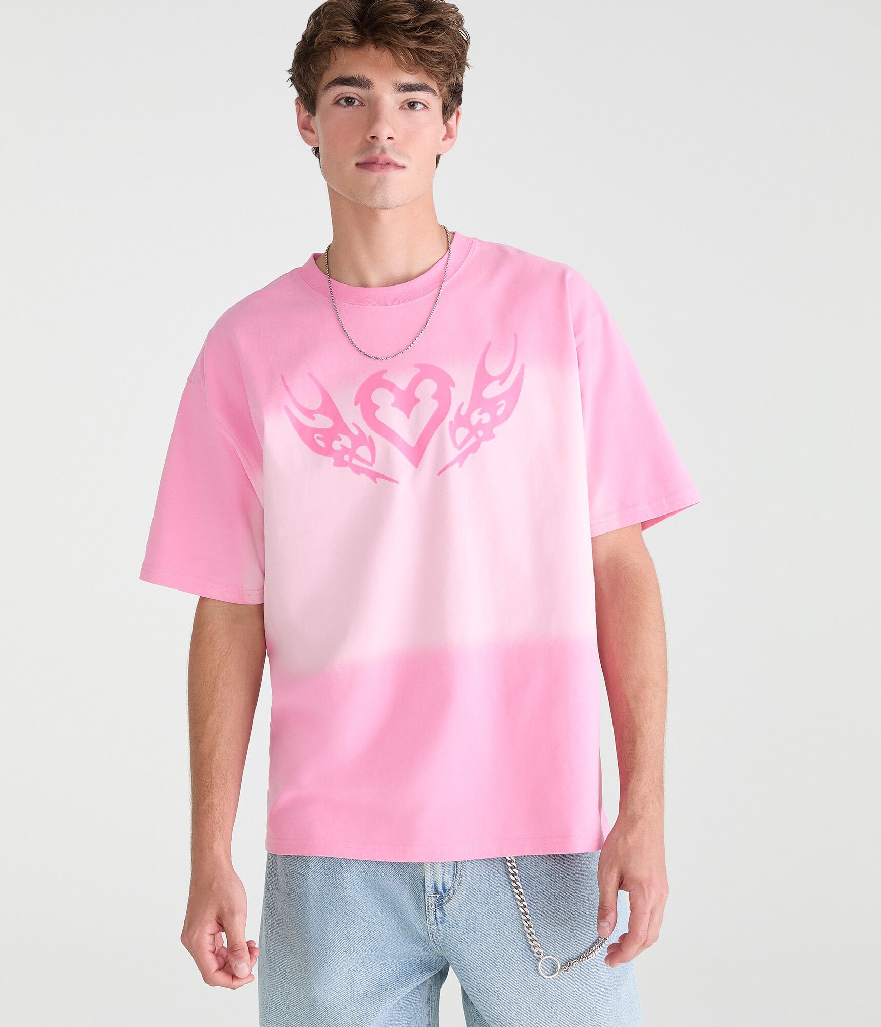 Heart Tattoo Tie-Dye Graphic Tee