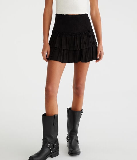 High-Waisted Ruffle Mini Skort