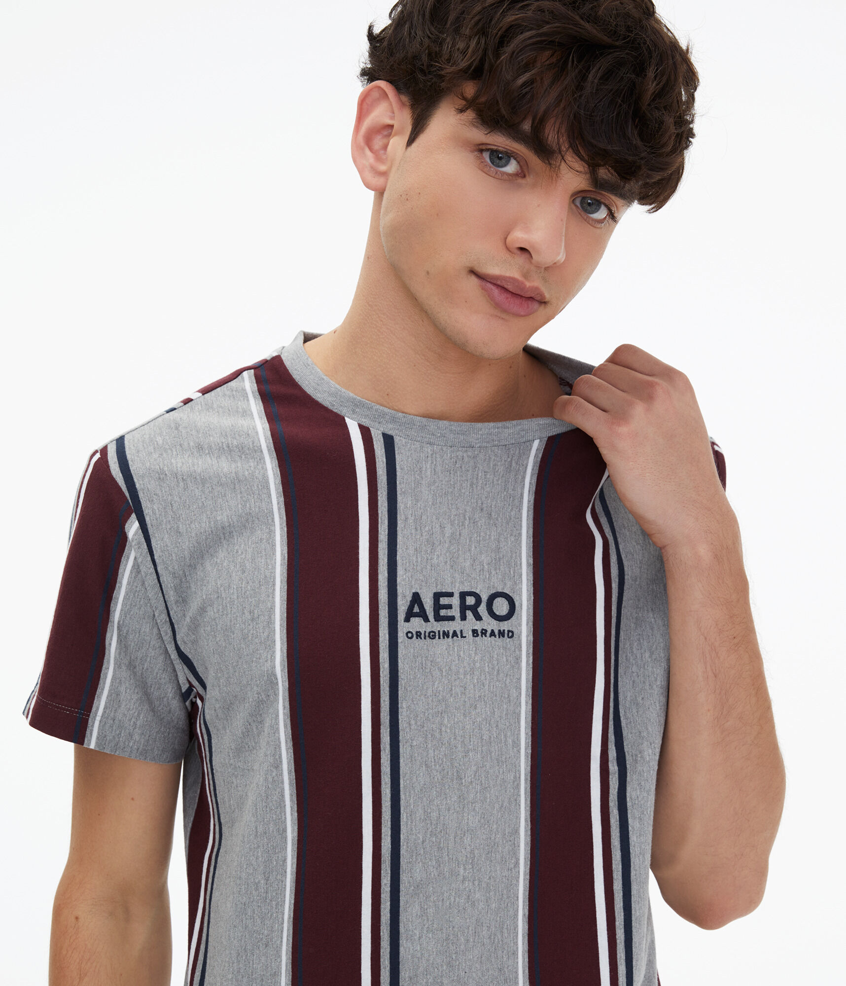 Aero Logo Vertical Stripe Graphic Tee
