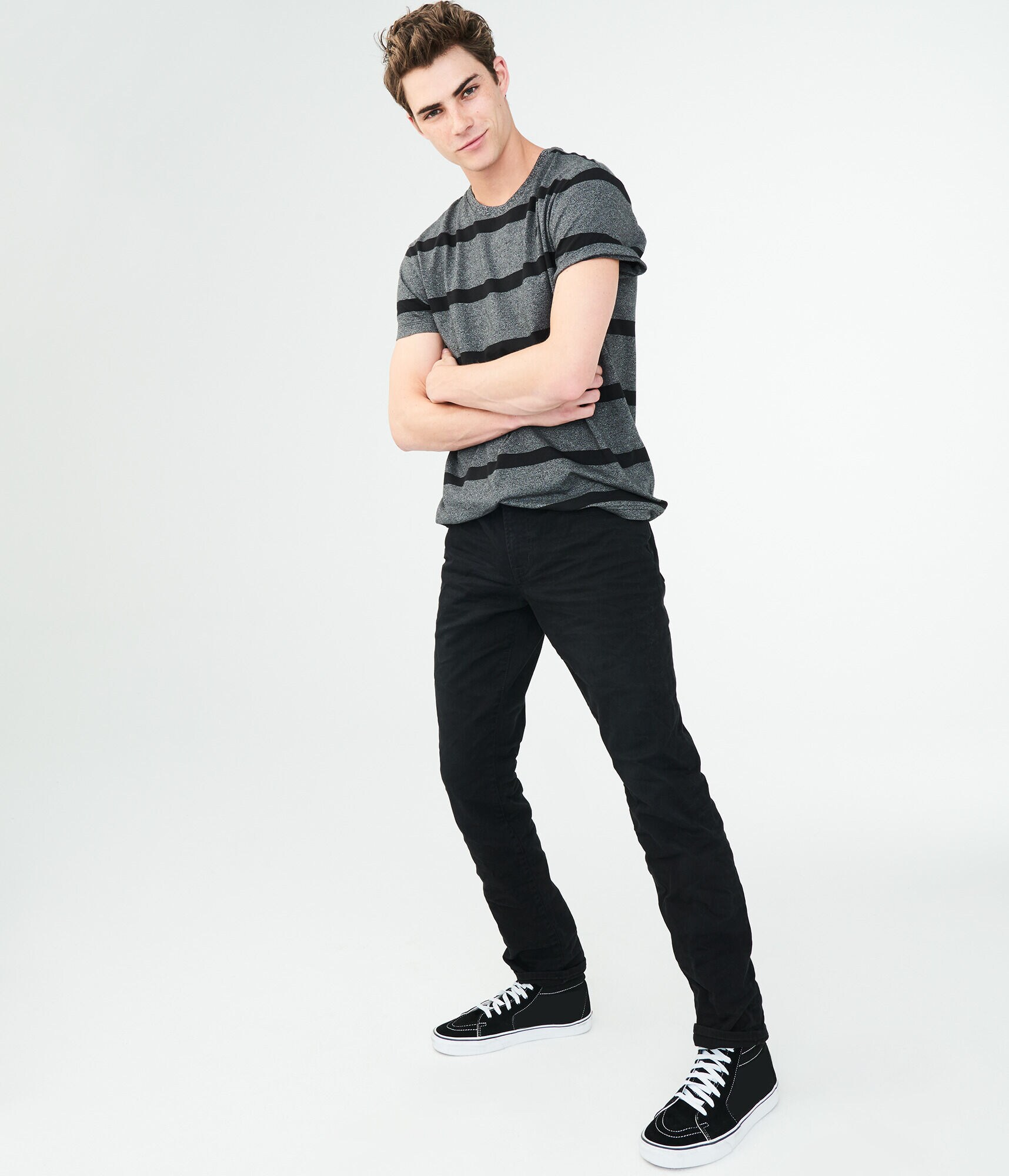 Skinny Color Wash Stretch Twill Pants