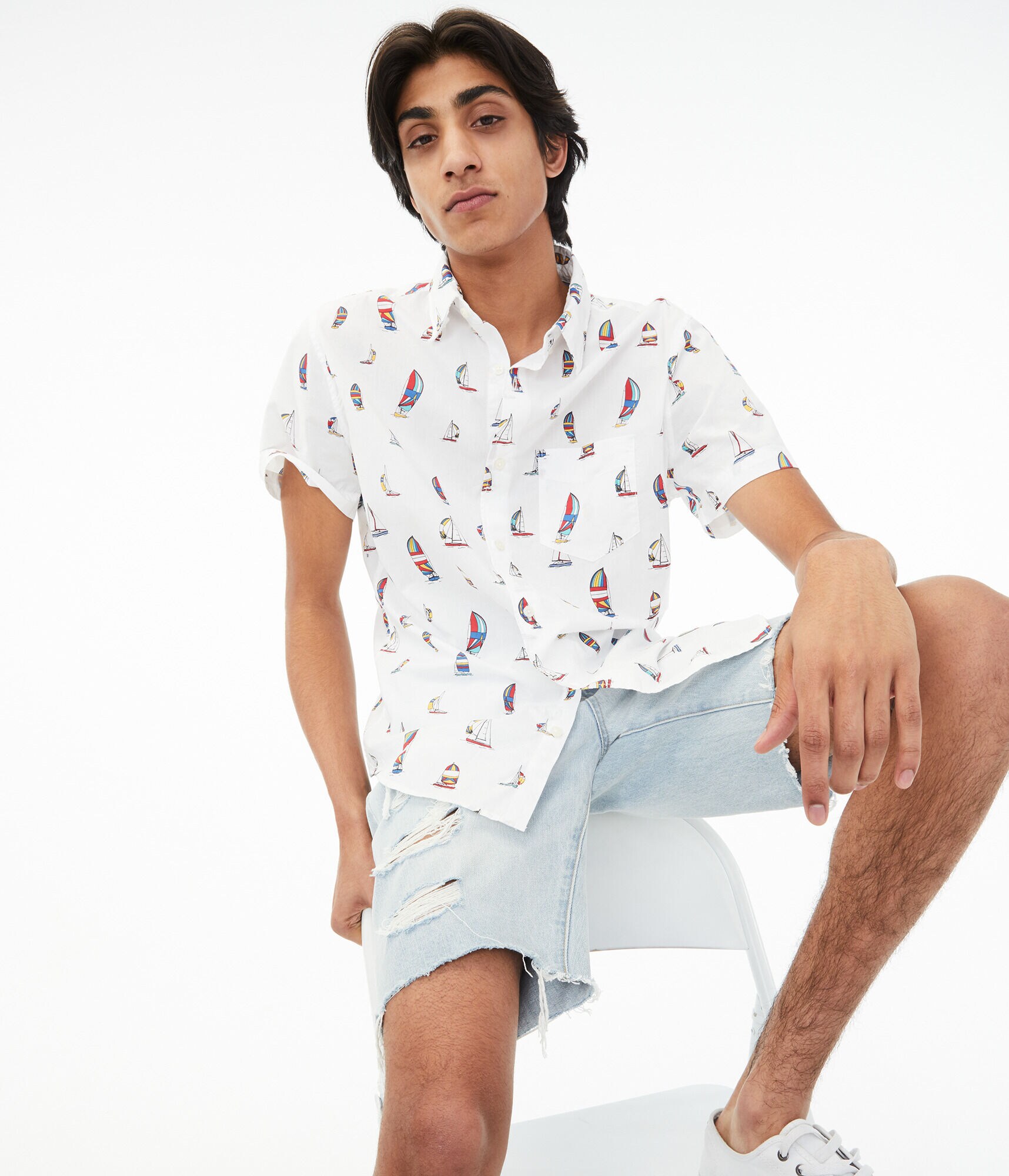 Sailboat Button-Down Shirt