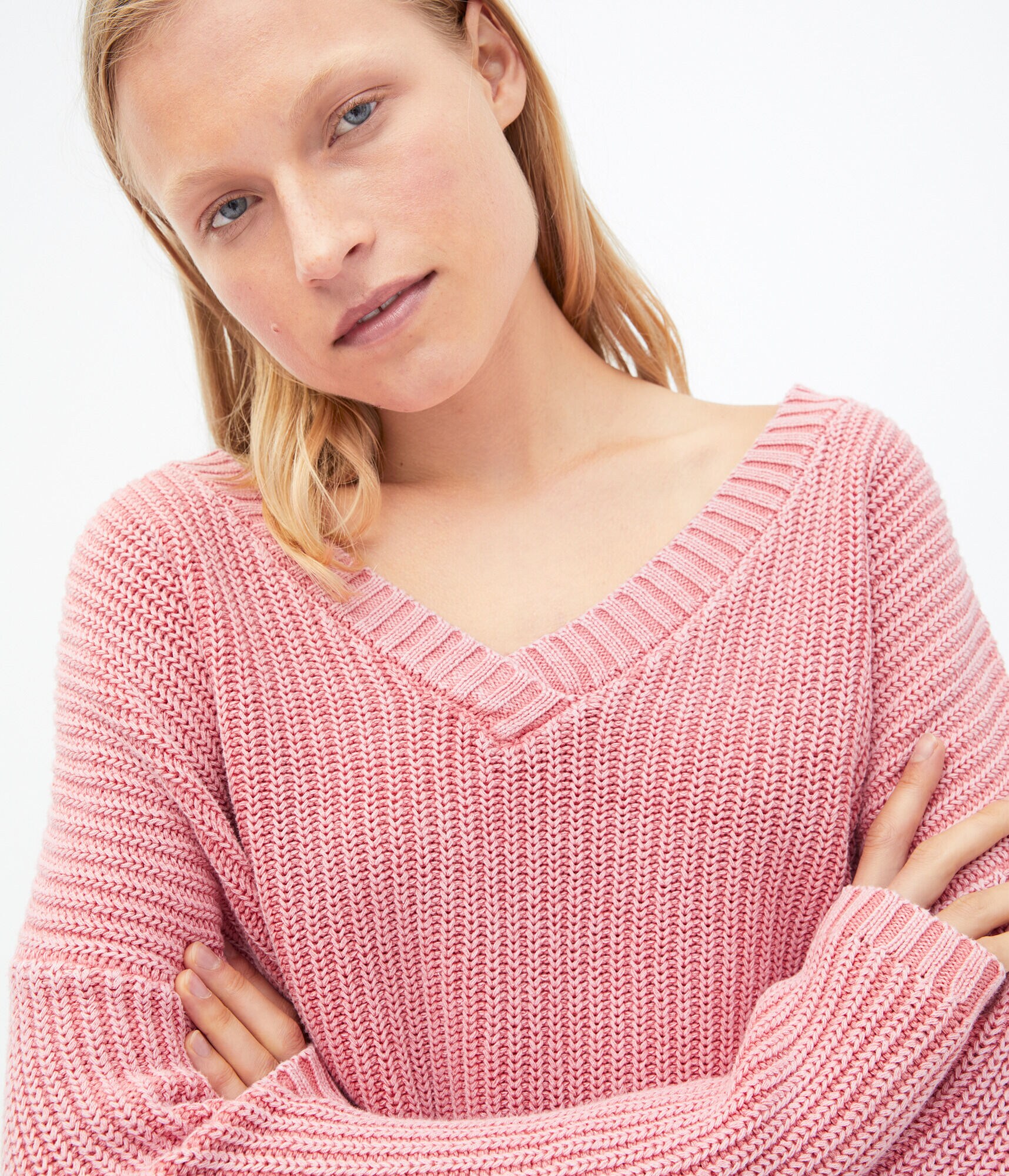 Washed V-Neck Sweater
