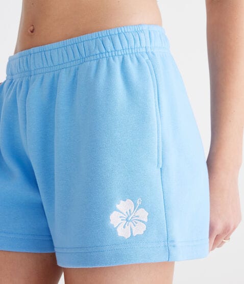 Hibiscus Flower High-Rise Fleece Shorts Hibiscus Flower High-Rise Fleece Shorts