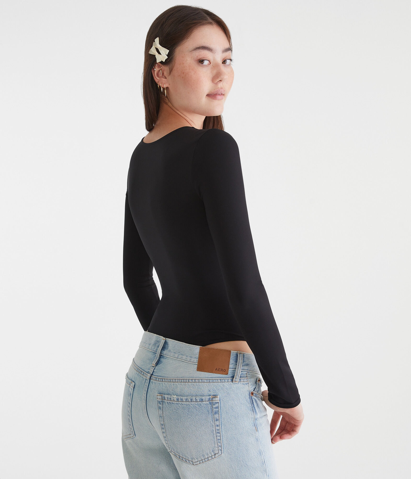 Long Sleeve Buttery Soft Square-Neck Bodysuit