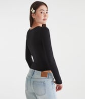Long Sleeve Buttery Soft Square-Neck Bodysuit