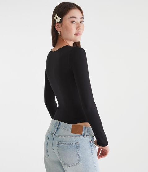 Long Sleeve Buttery Soft Square-Neck Bodysuit Long Sleeve Buttery Soft Square-Neck Bodysuit