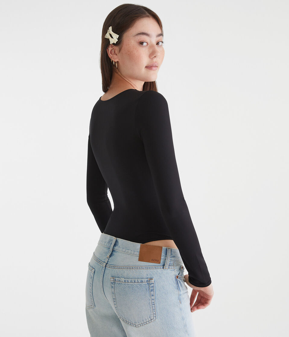 Long Sleeve Buttery Soft Square-Neck Bodysuit