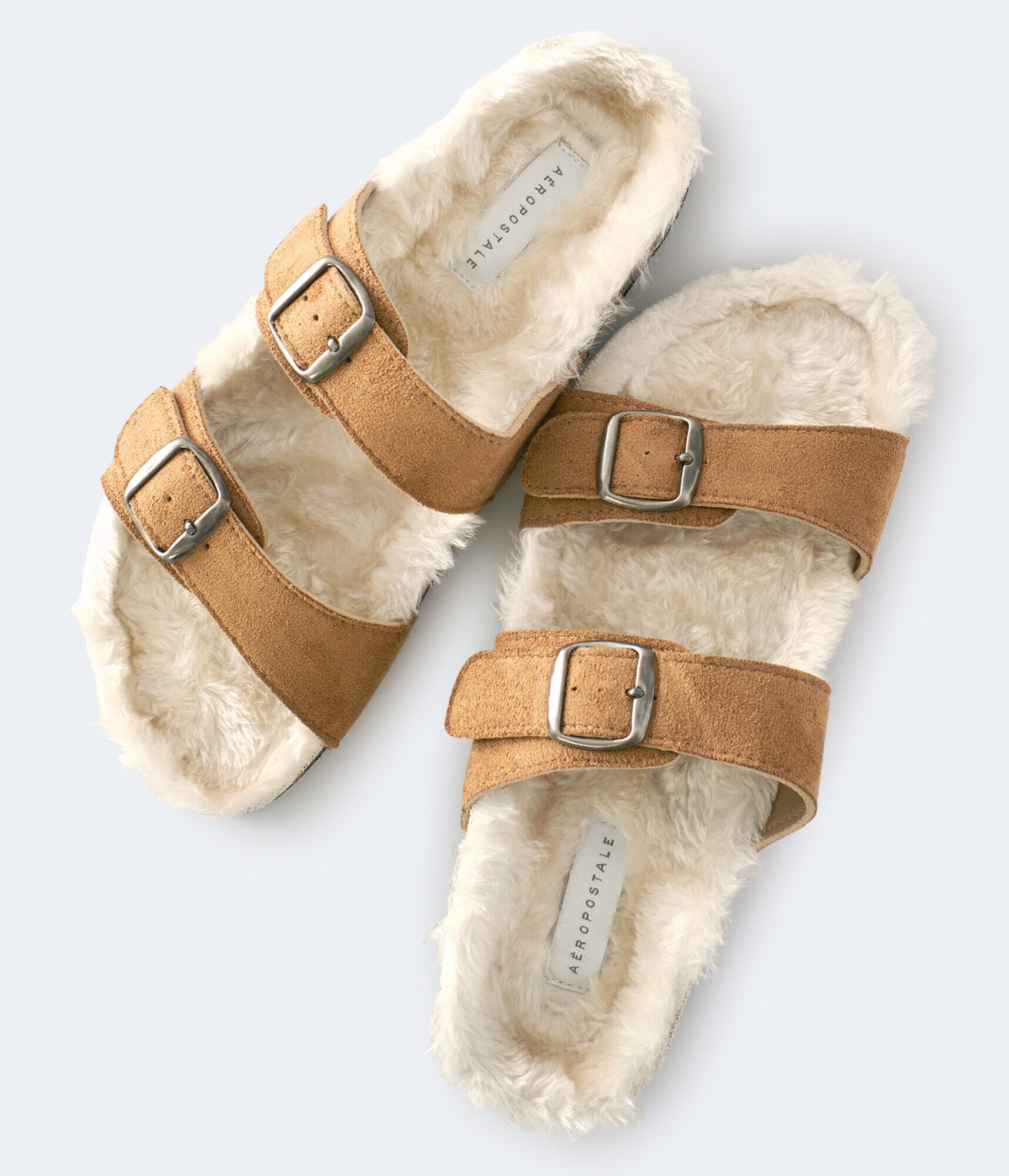 two strap fur slides