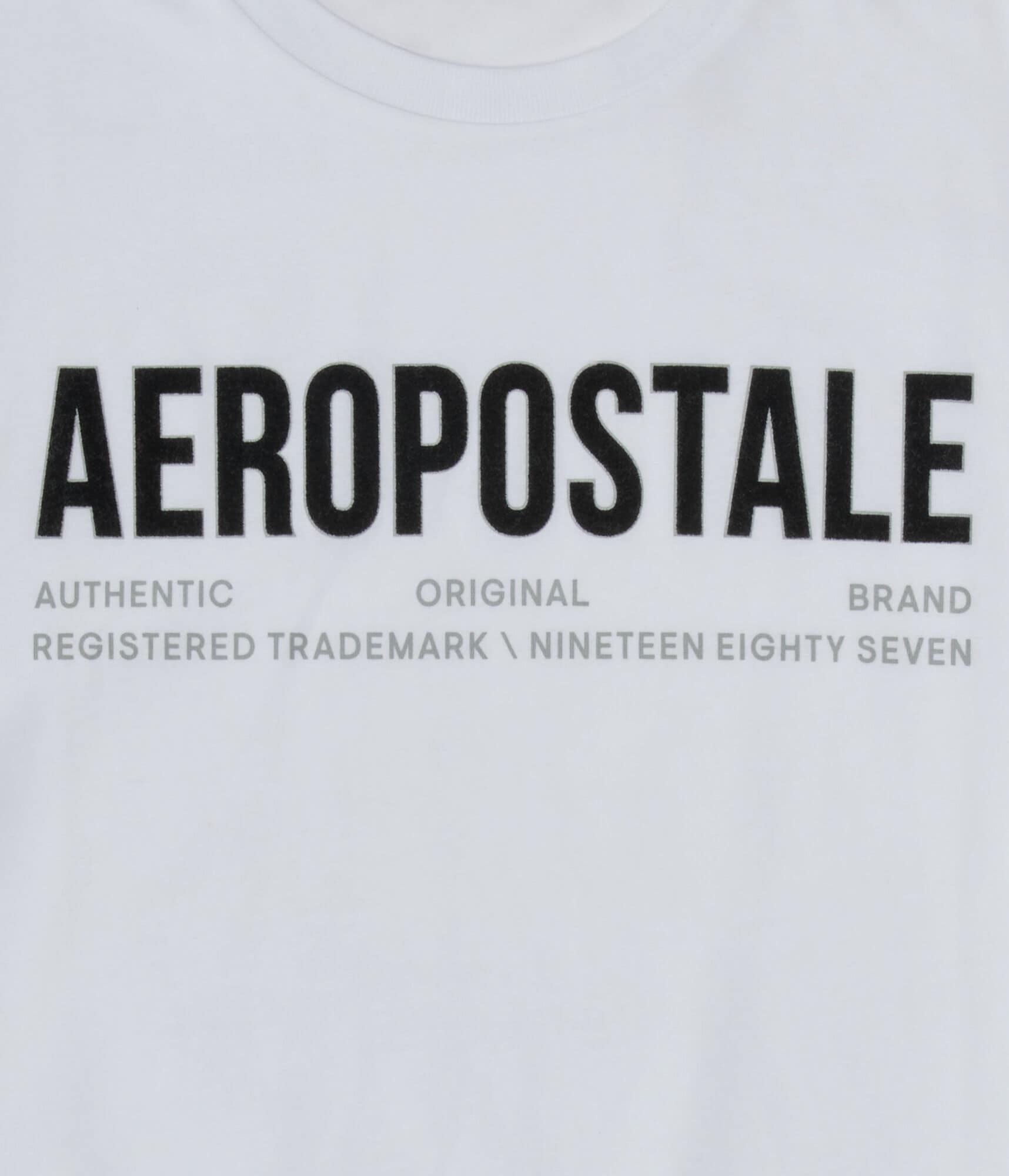 Aeropostale Authentic Logo Flocked Graphic Tee