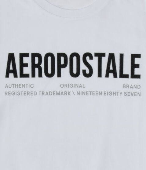 Aeropostale Authentic Logo Flocked Graphic Tee Aeropostale Authentic Logo Flocked Graphic Tee
