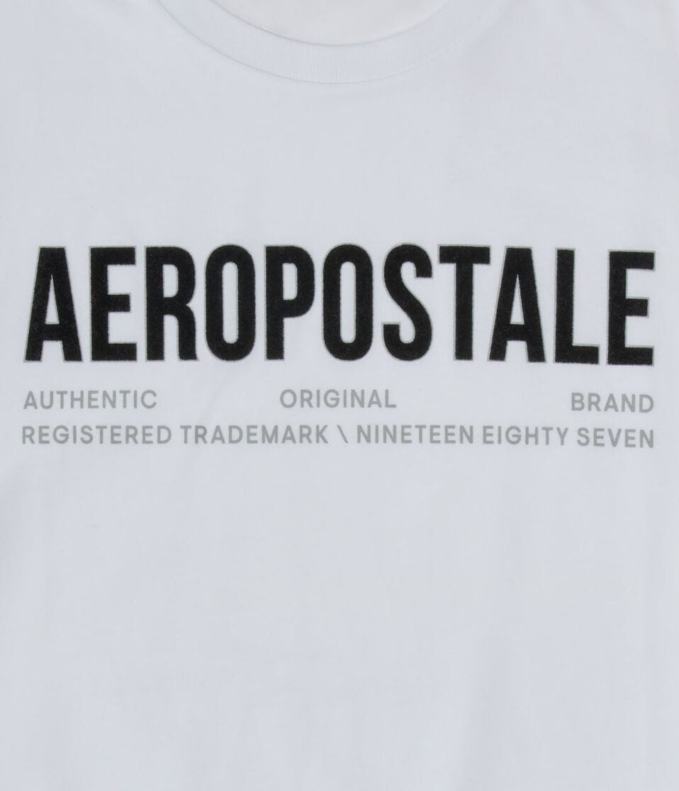 Aeropostale Authentic Logo Flocked Graphic Tee