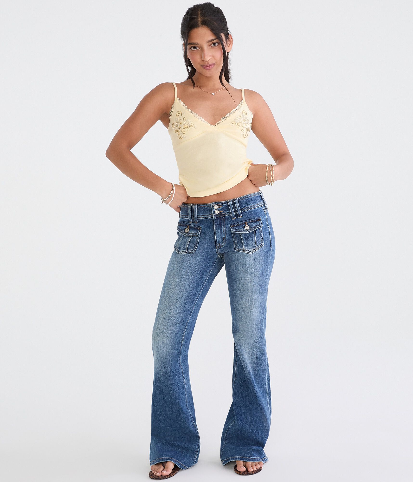 Floral Beaded Crossover Cami