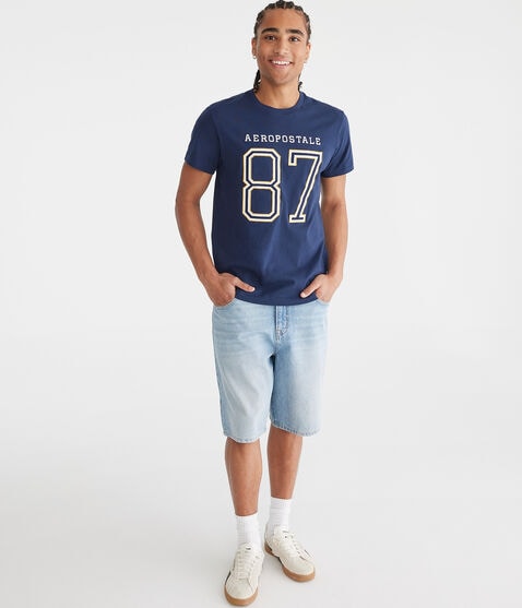 Aeropostale 87 Appliqué Graphic Tee