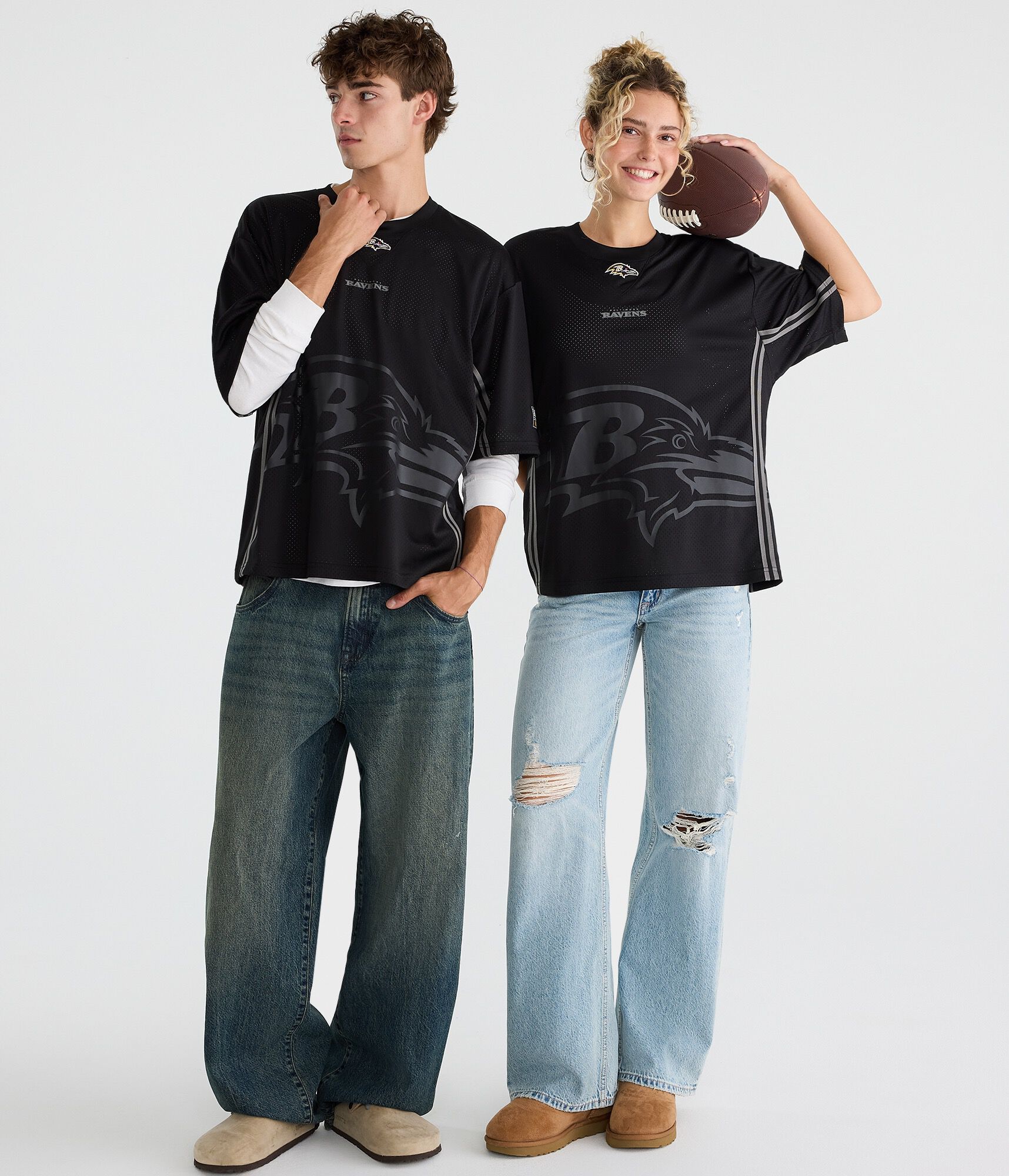 Baltimore Ravens Striped Mesh Top