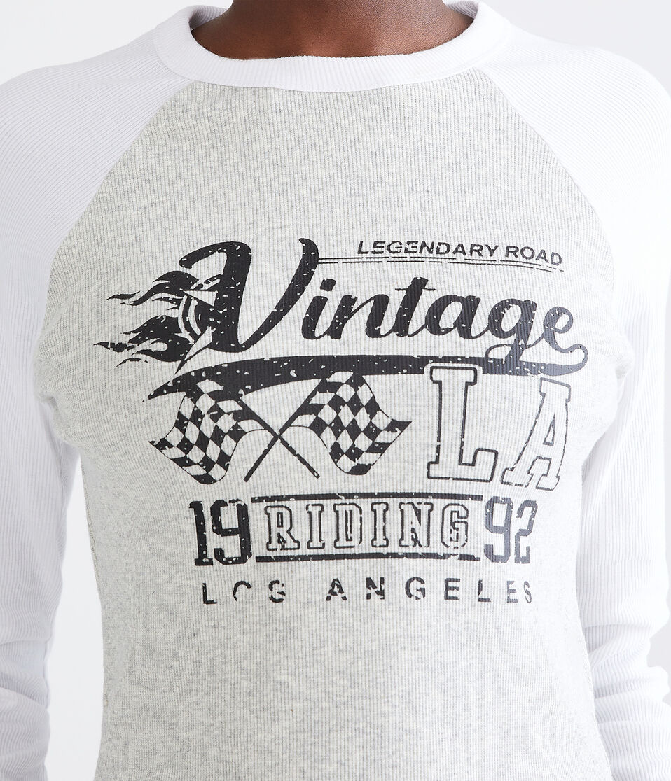 Long Sleeve Vintage LA Raglan Graphic Tee