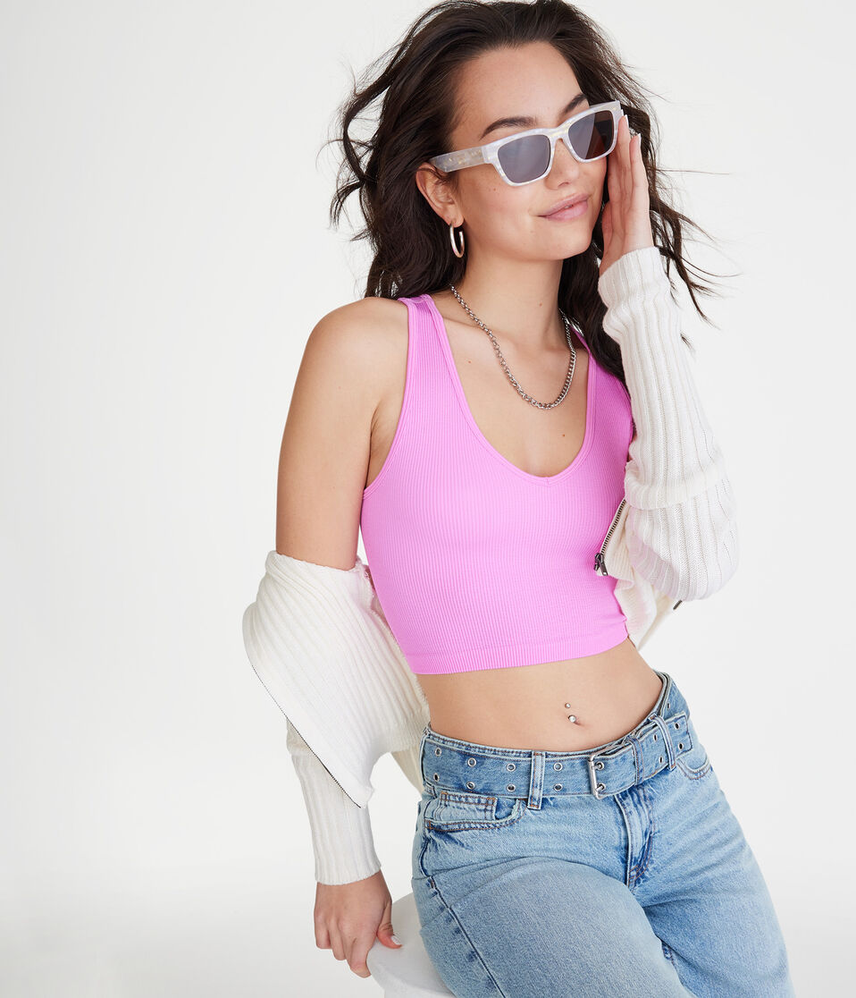 Seriously Soft Seamless Cropped Scoop-Neck Tank