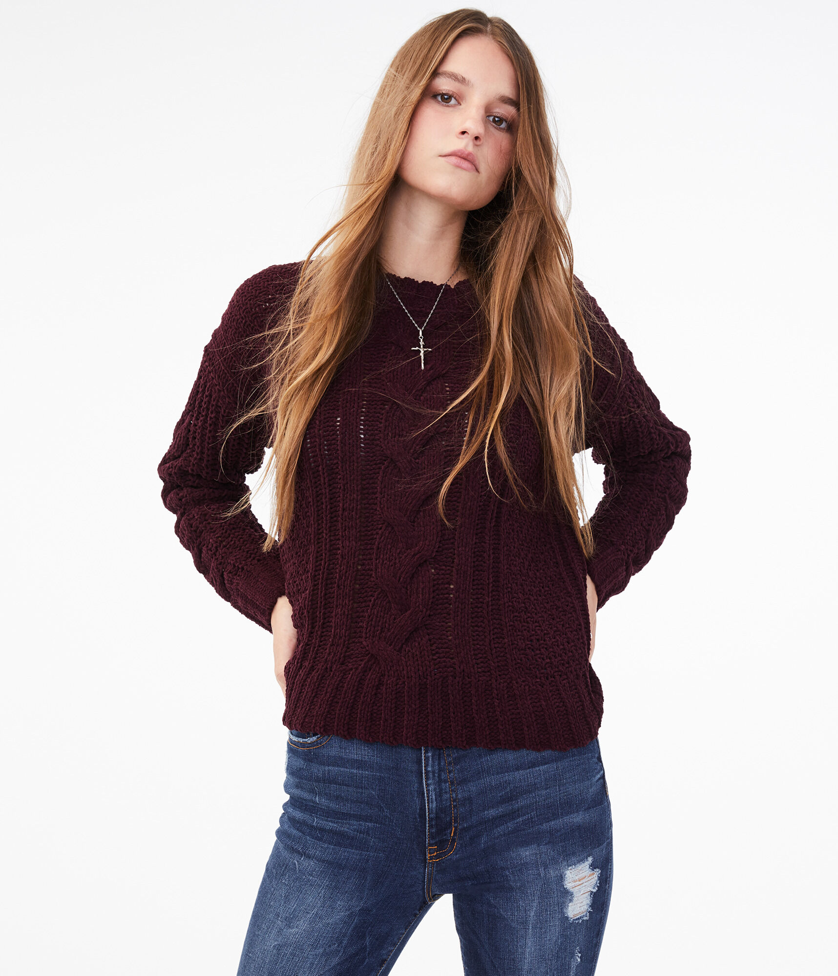 Chenille Cable Sweater