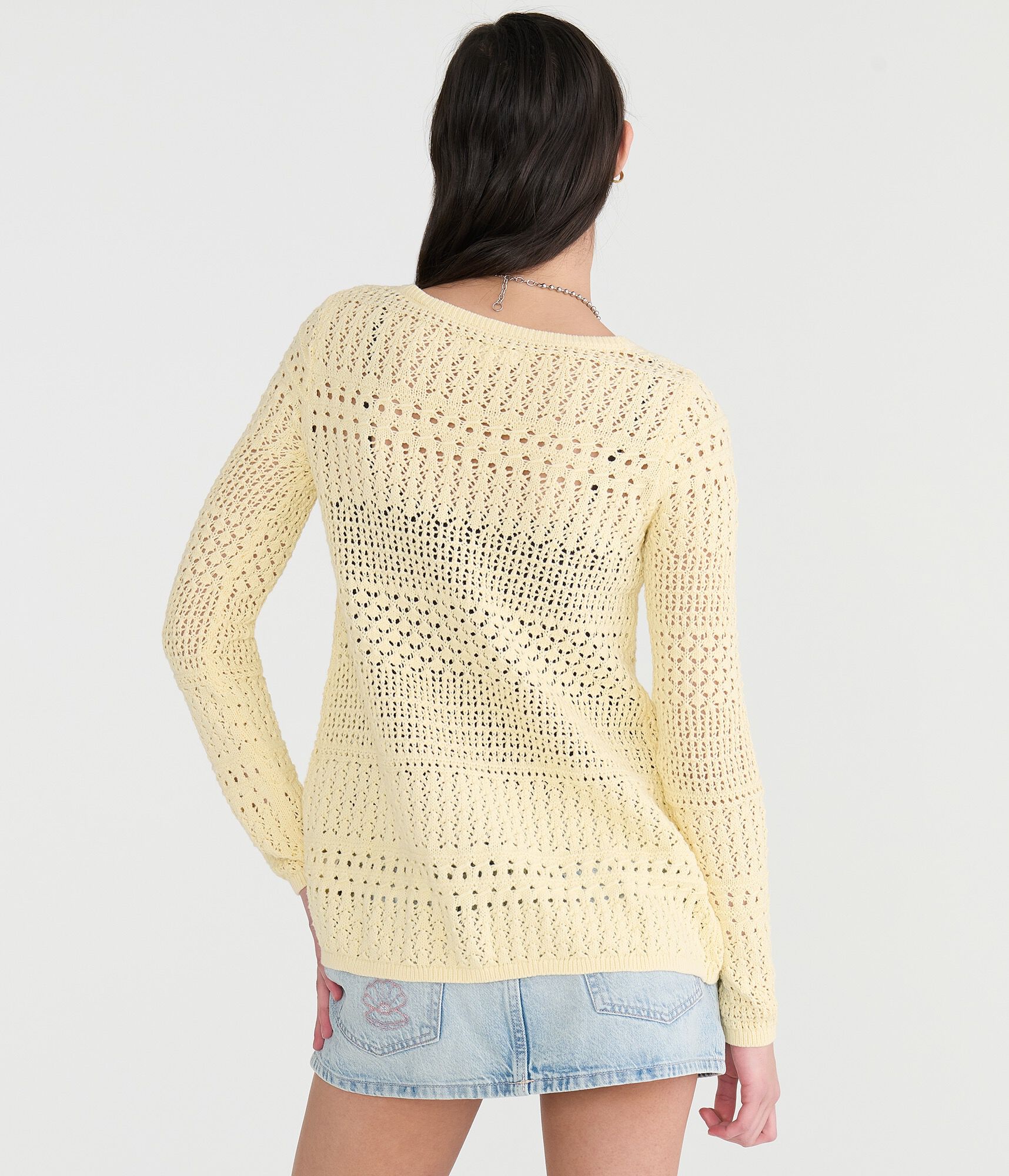 Open-Knit Tie-Front Cardigan