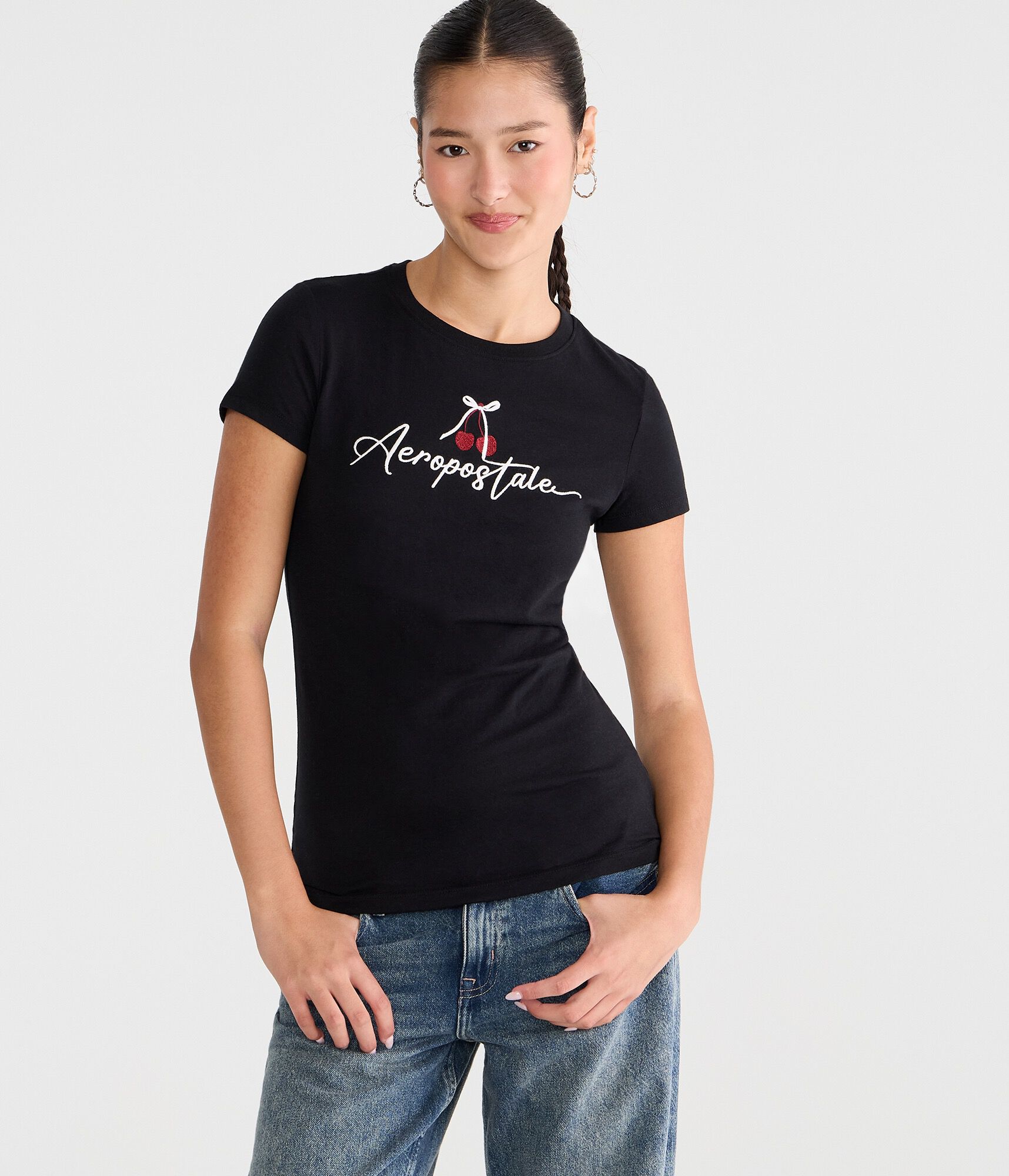 Aeropostale Metallic Cherries Graphic Tee