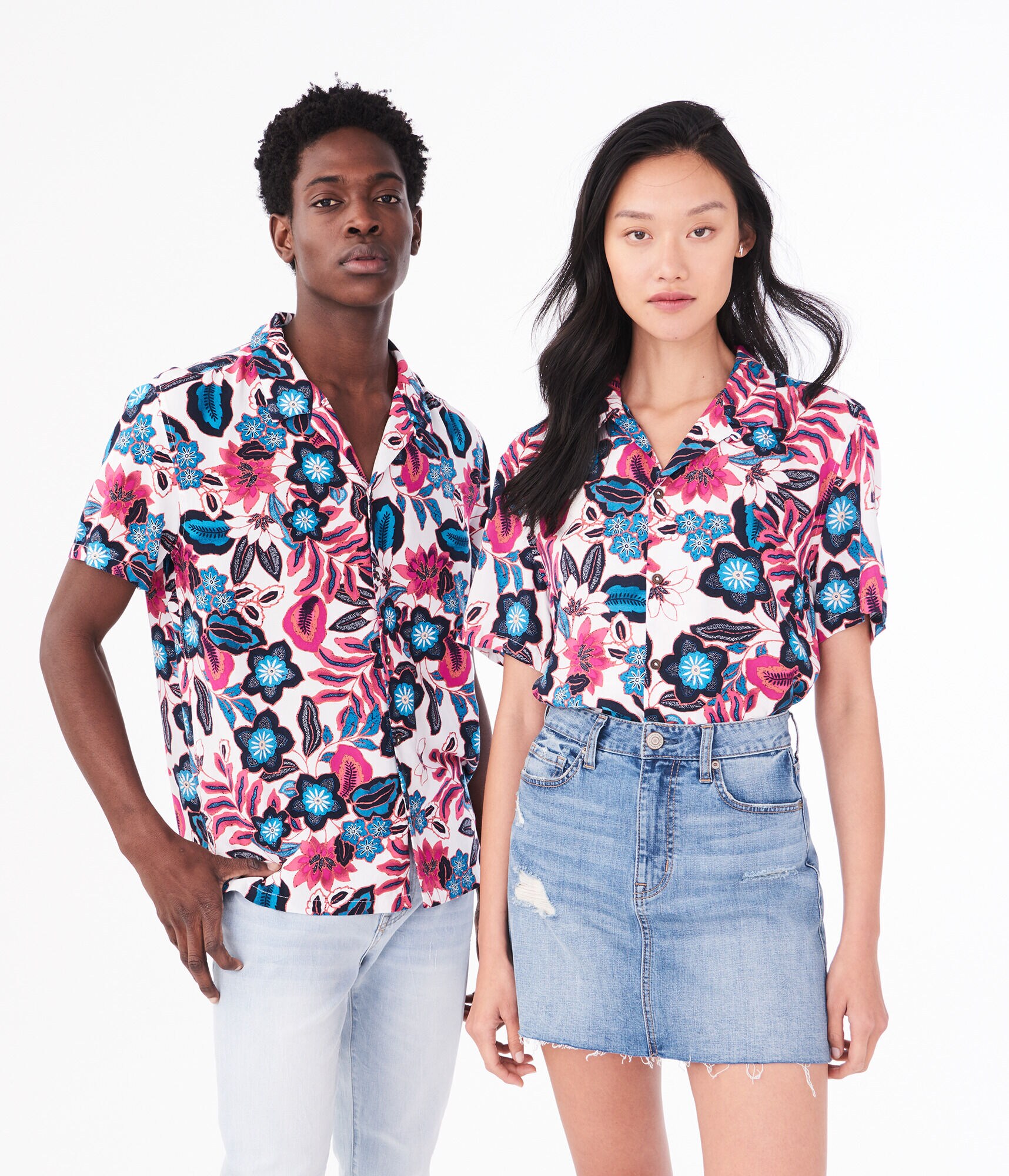 Aero One Wild Floral Button-Down Shirt