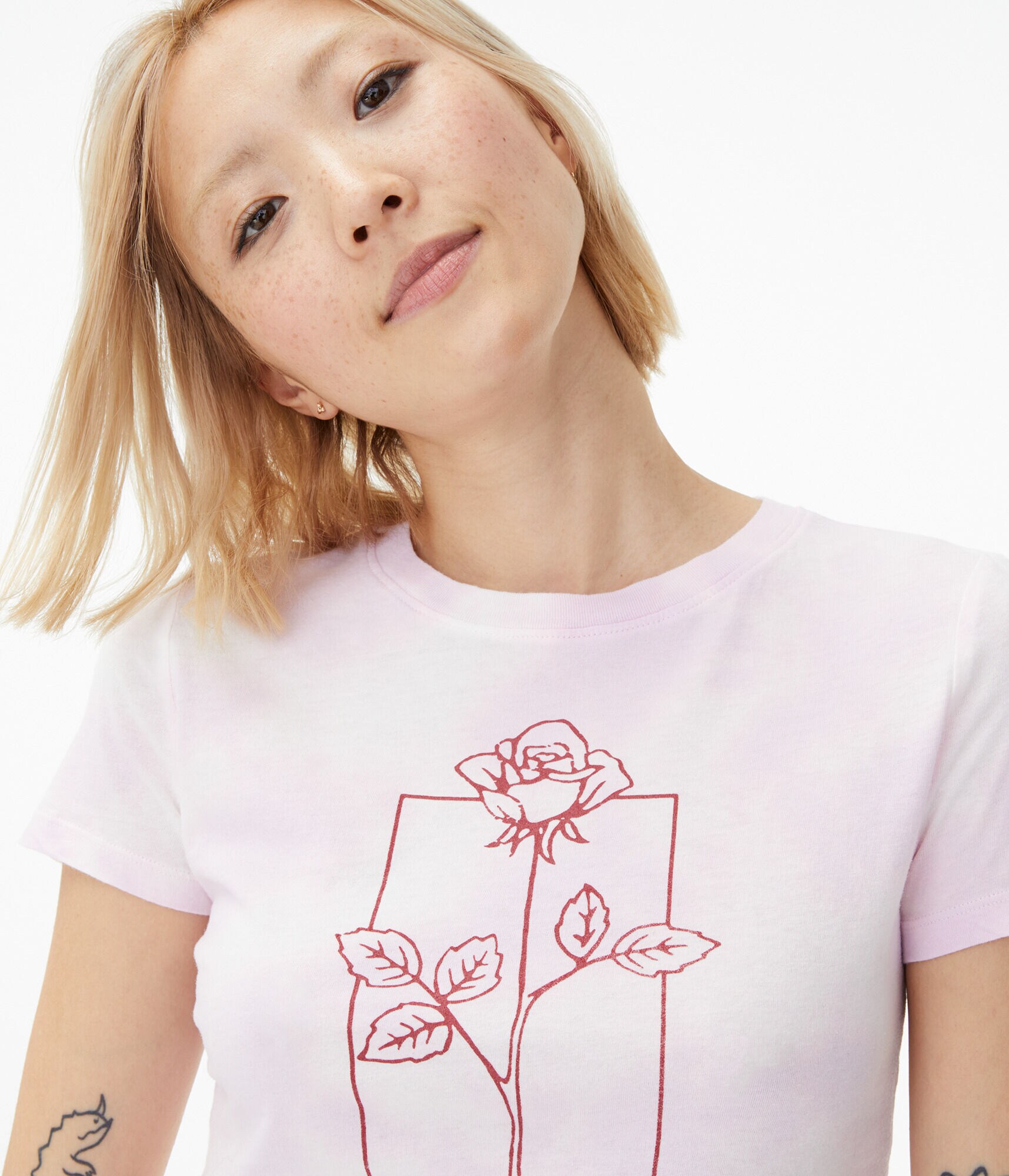 Aeropostale Rose Tie-Dye Graphic Tee