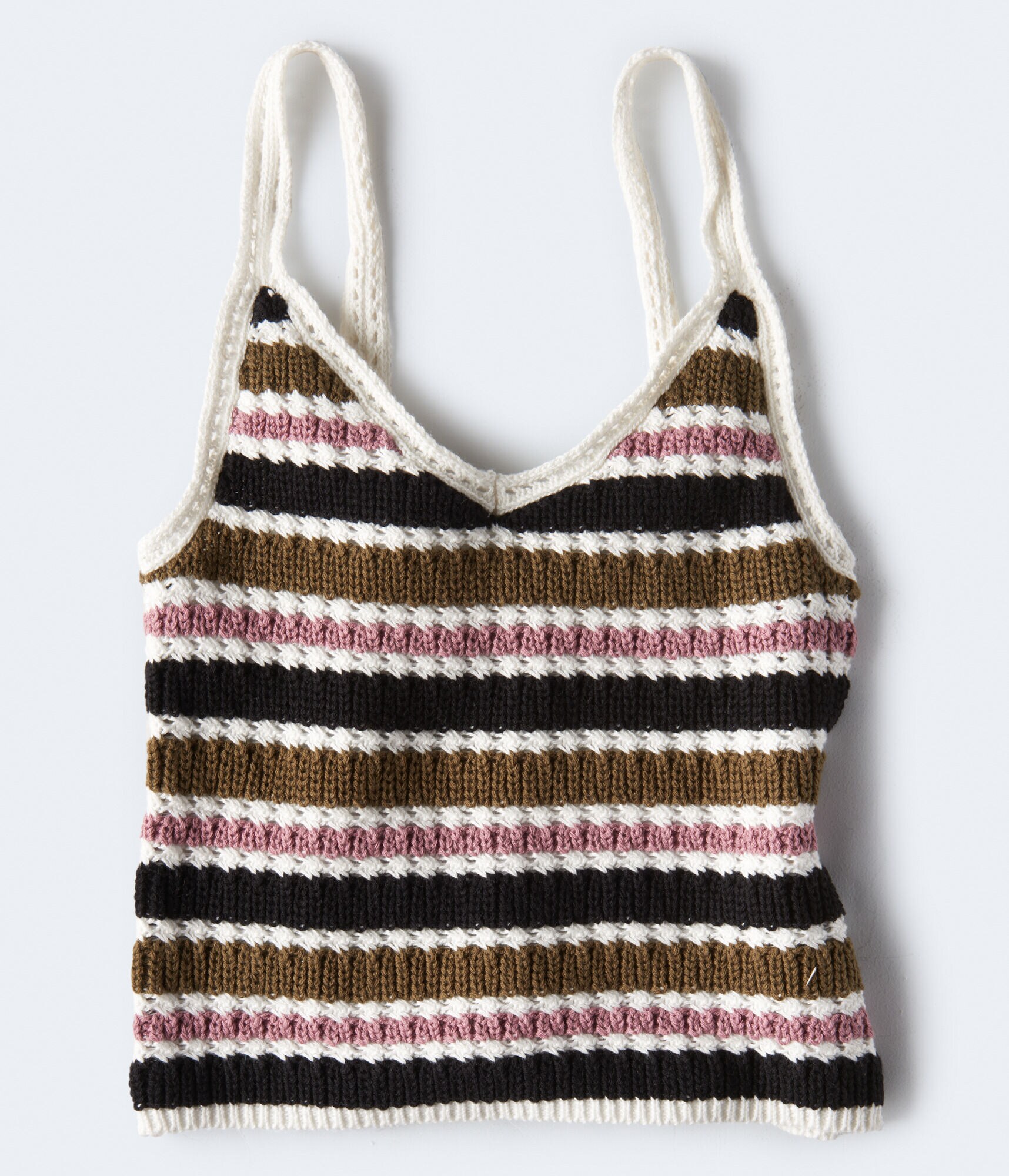 Striped Crocheted Crop Tank
