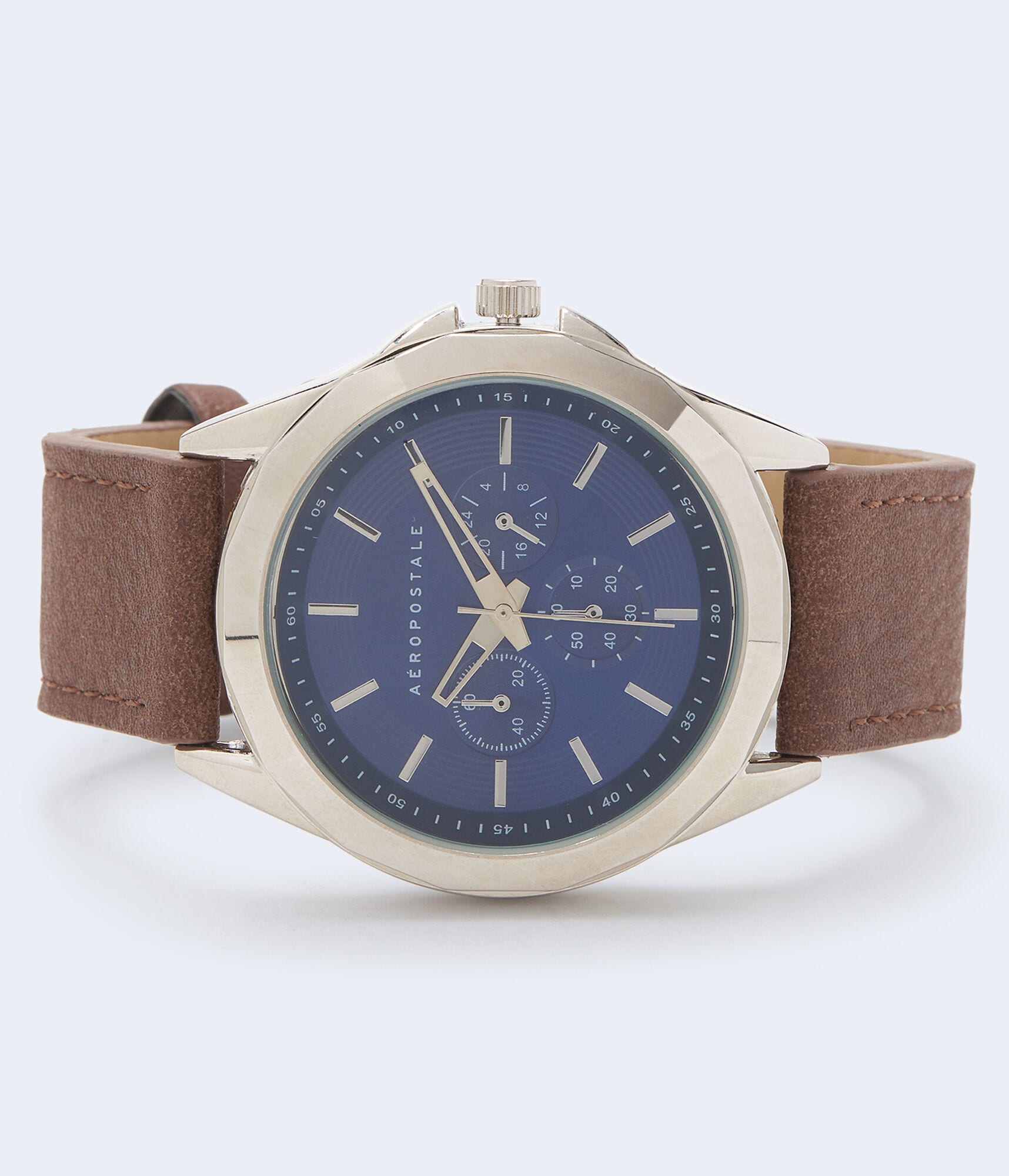 Chrono Faux Leather Analog Watch