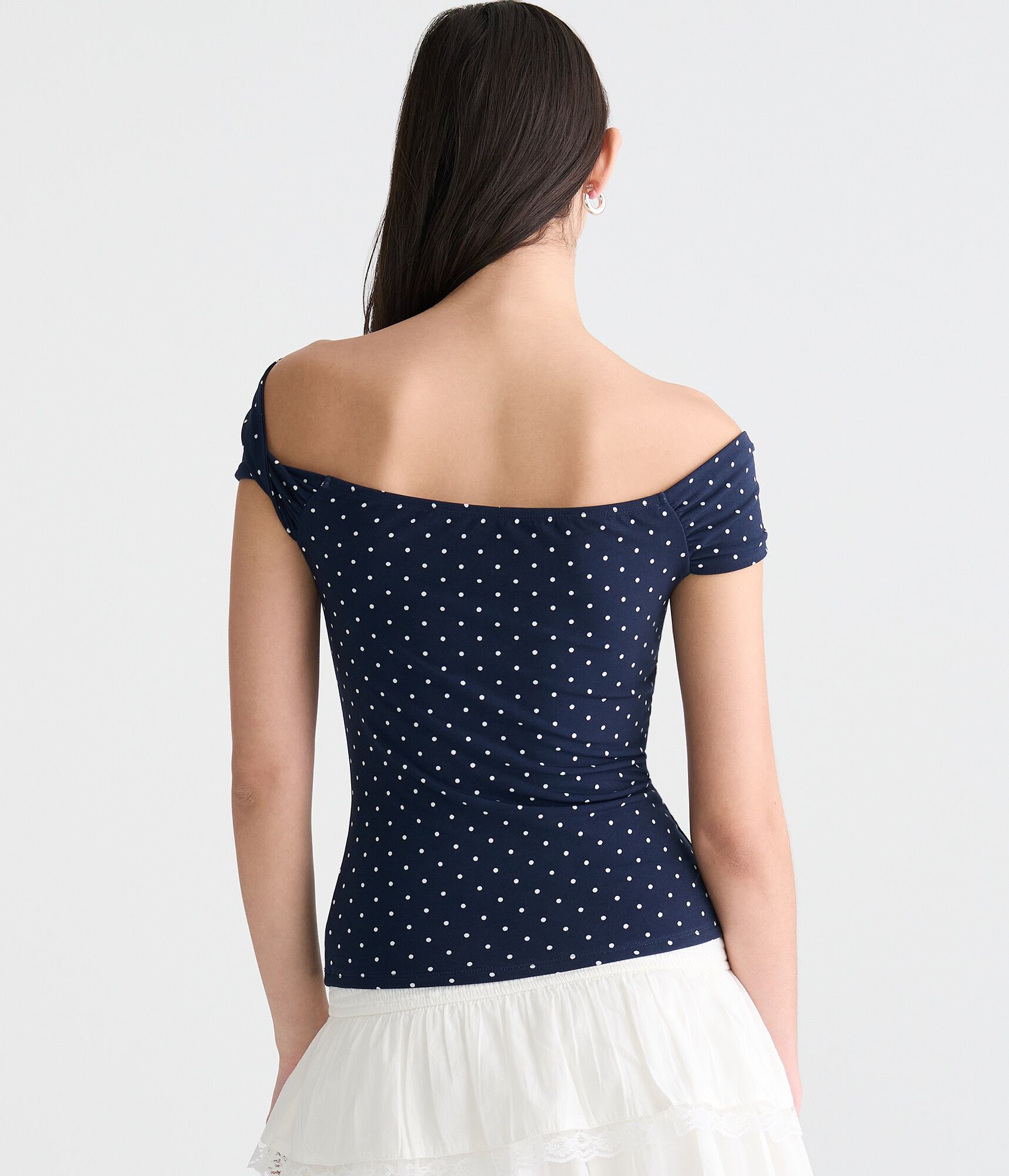 Polka Dot Asymmetrical Top