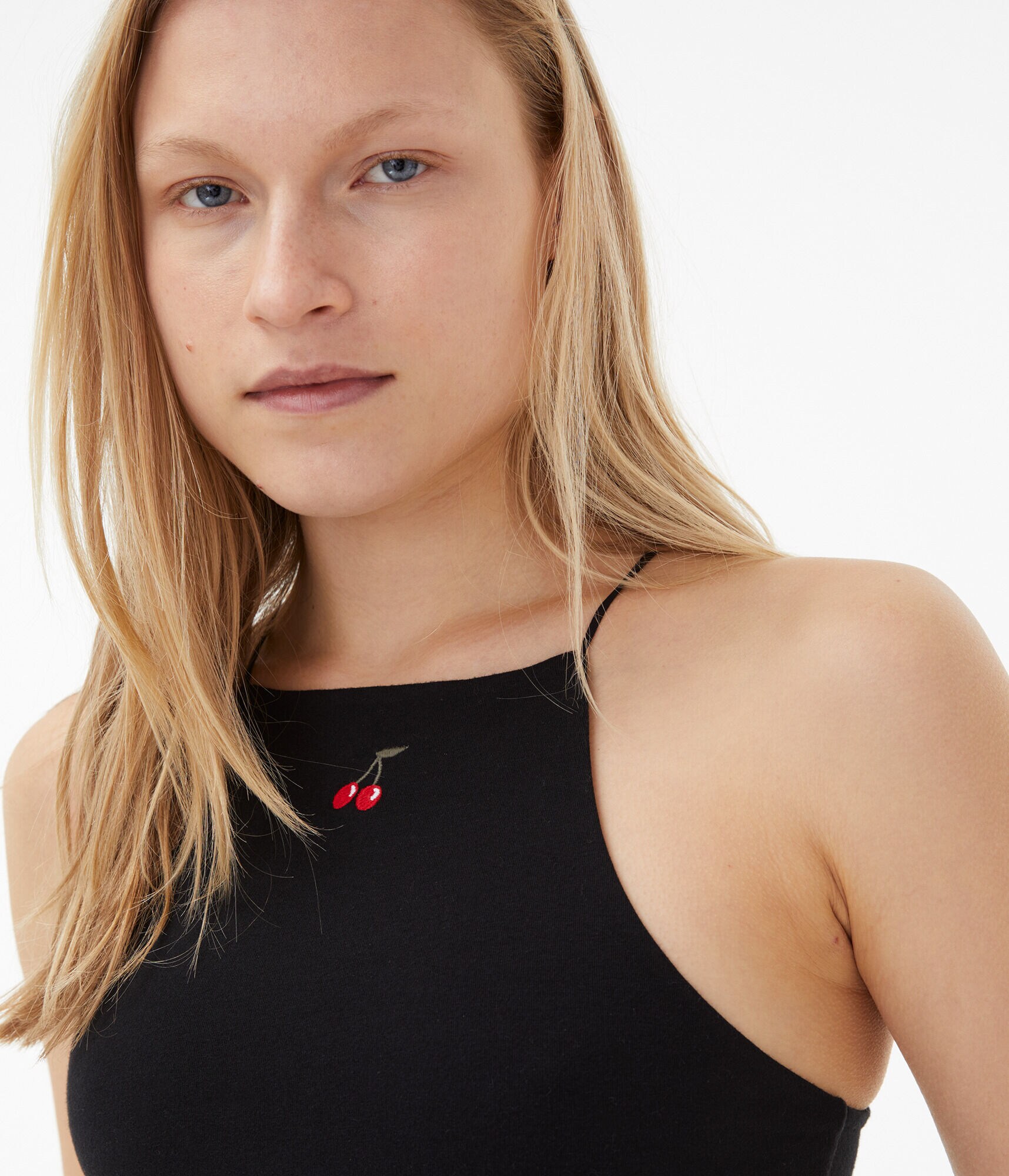 Cherry Cropped Bungee Tank