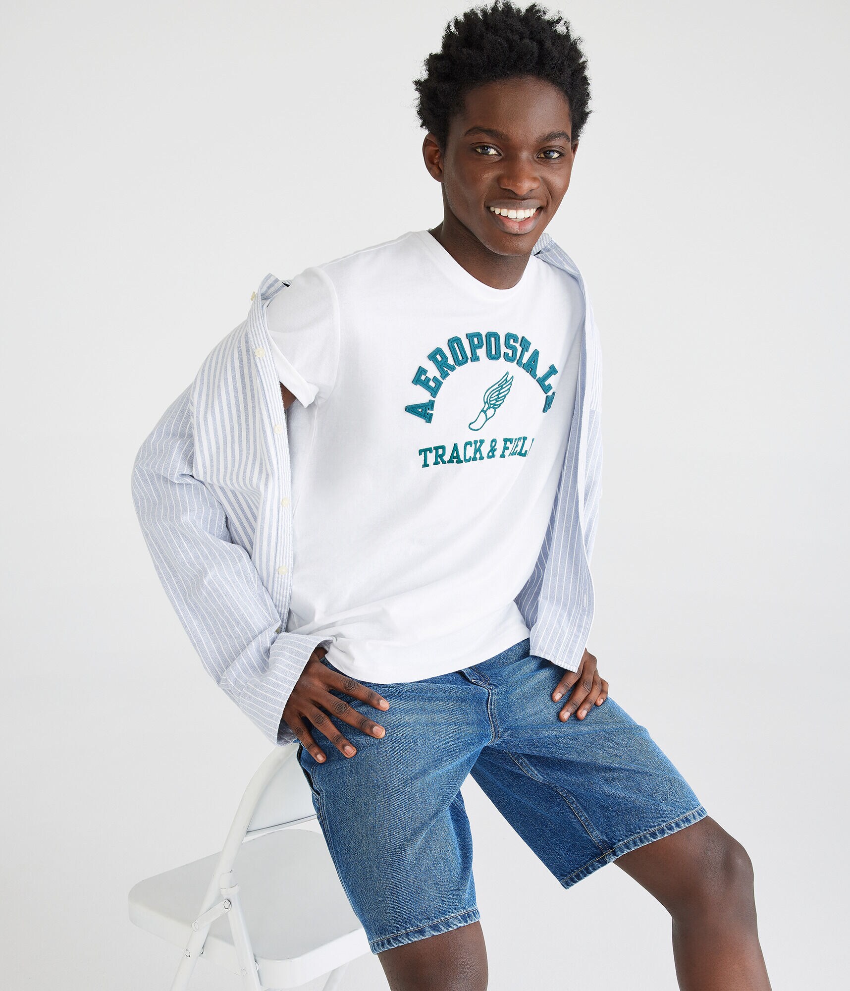 Aeropostale Track &amp; Field Appliqu&eacute; Graphic Tee