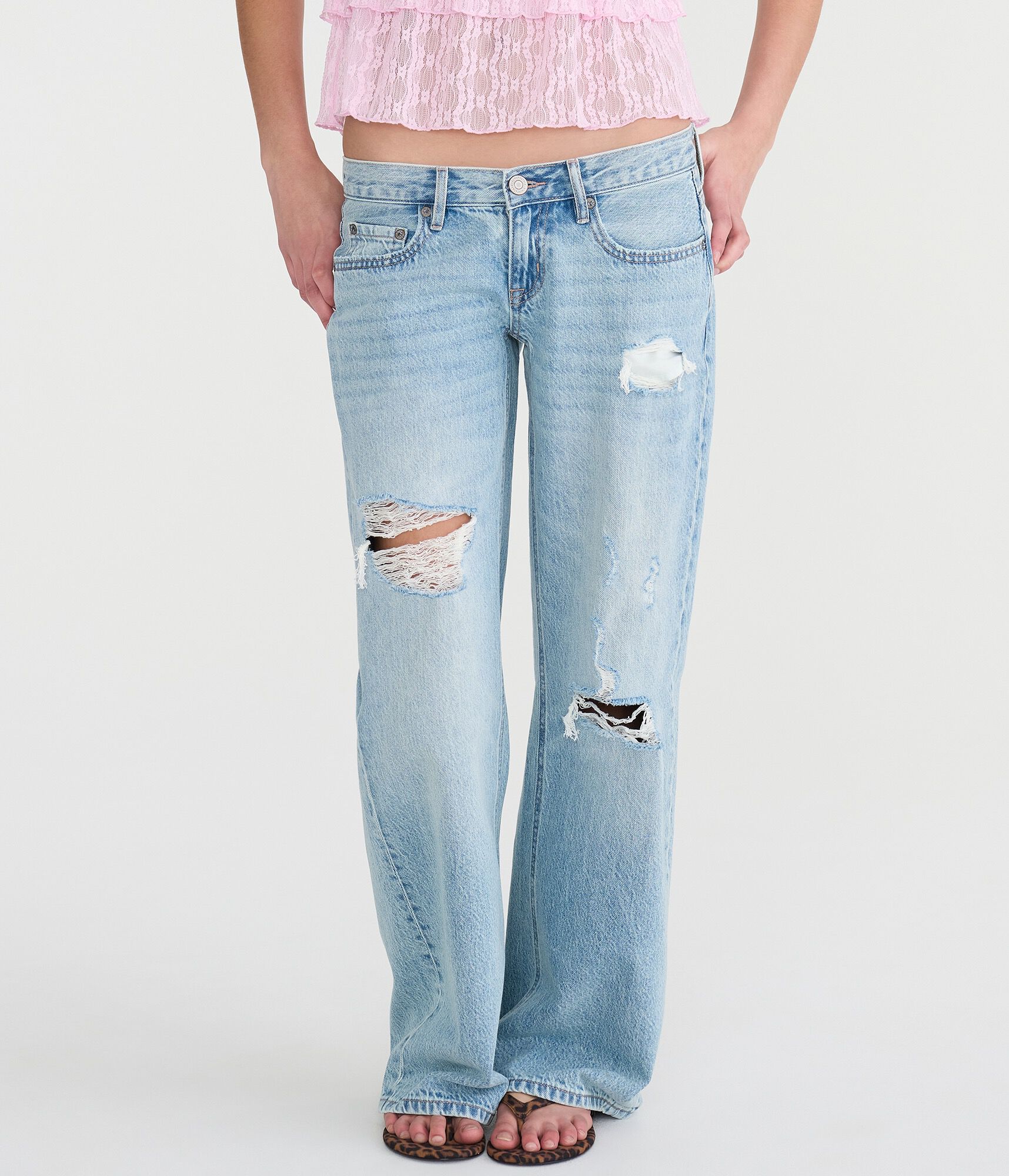 Super Low-Rise Baggy Wide Leg Jean