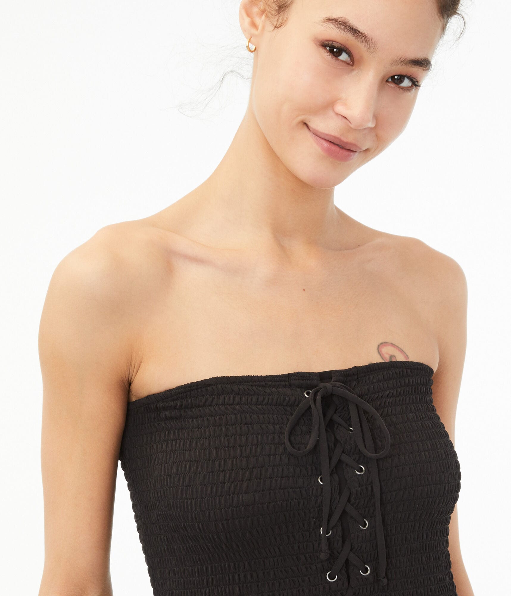 Lace-Up Off-The-Shoulder Jumpsuit