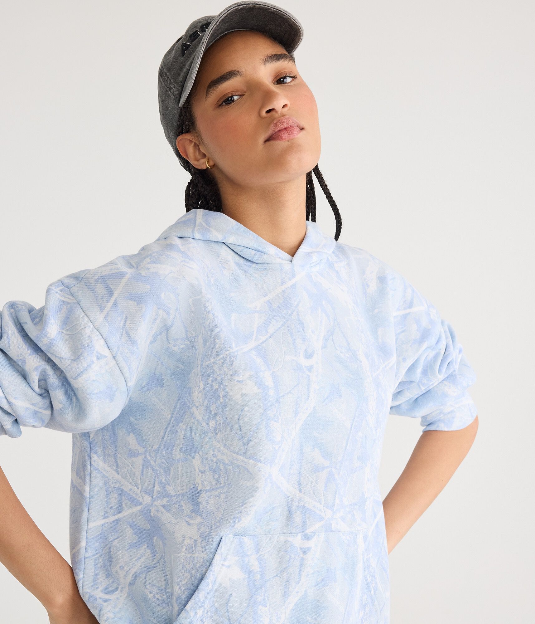 Cloud Soft Forest Camo Oversized Pullover Hoodie