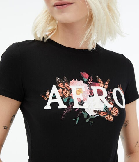 Aero Butterflies Appliqué Graphic Tee Aero Butterflies Appliqué Graphic Tee