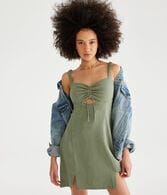 Solid Sweetheart Cinched Sheath Dress