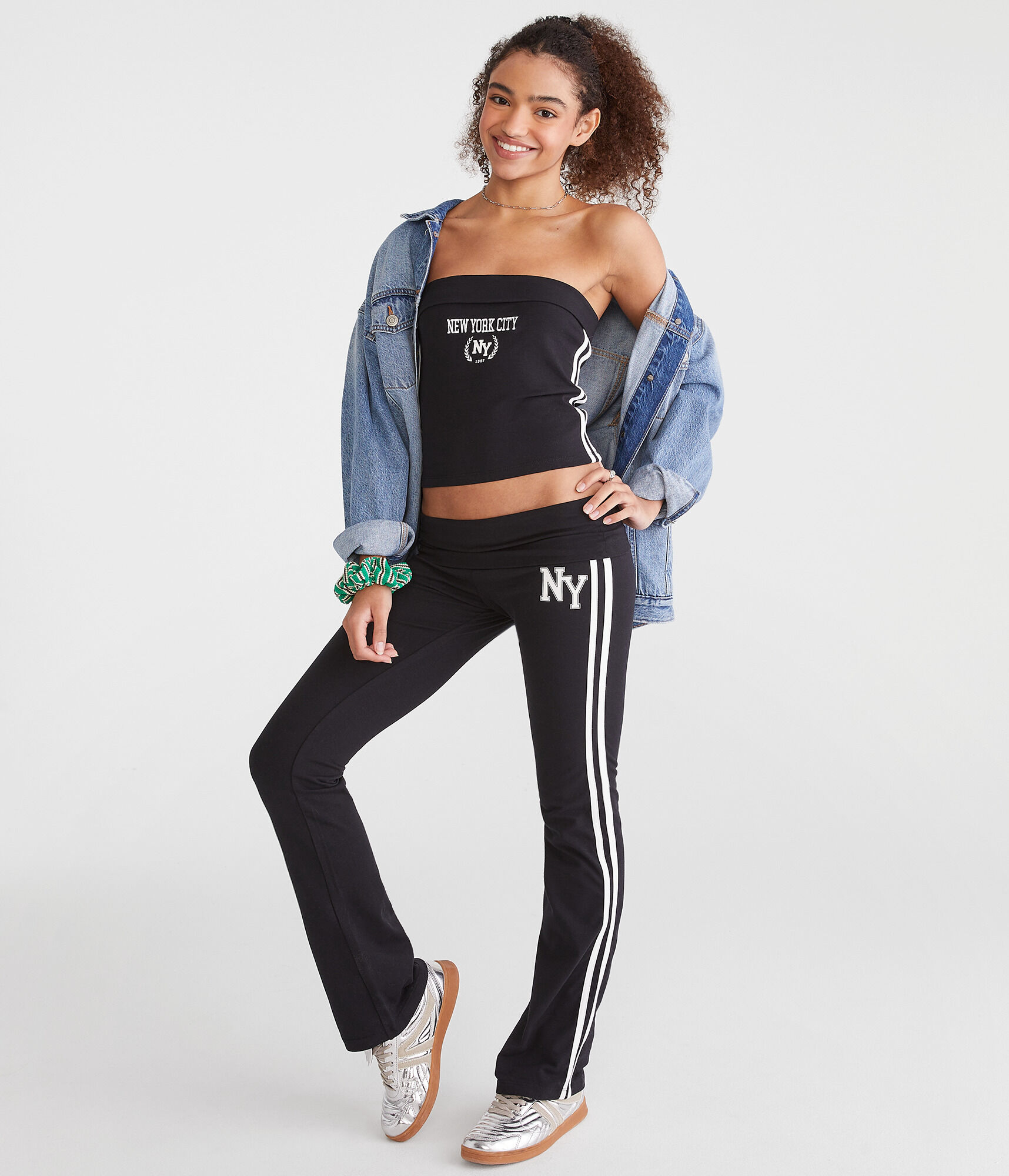 New York City Fold-Over Graphic Tube Top