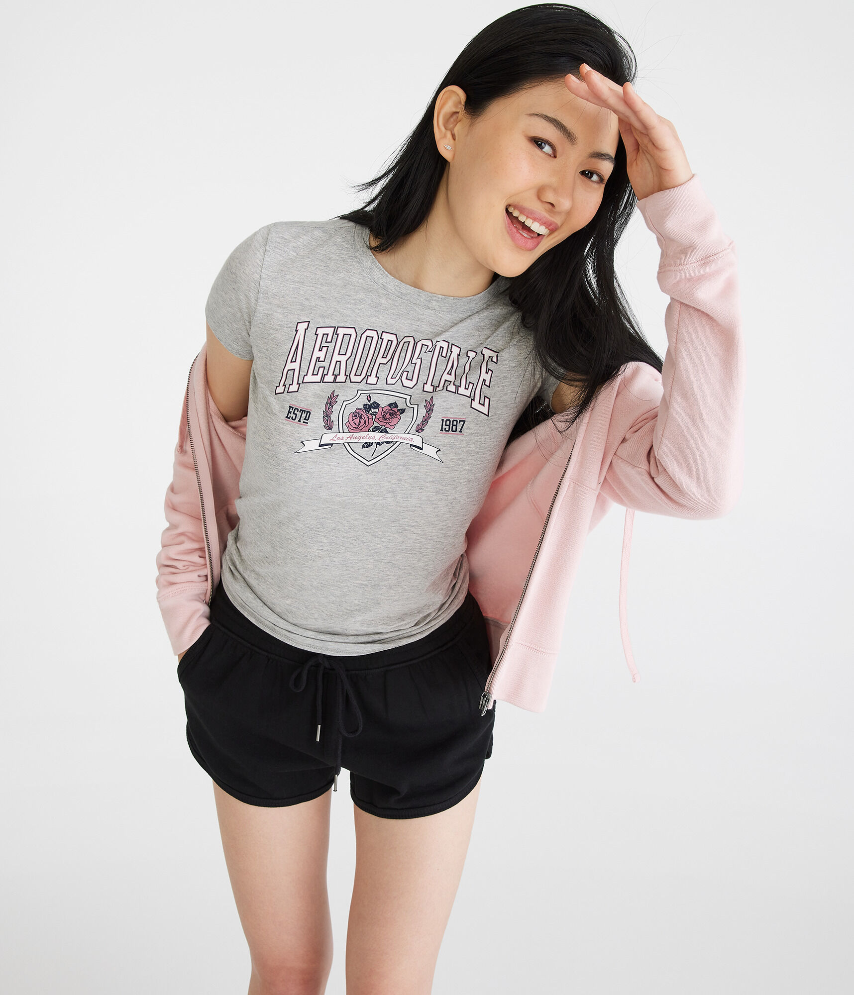 Aeropostale Rose Crest Graphic Tee