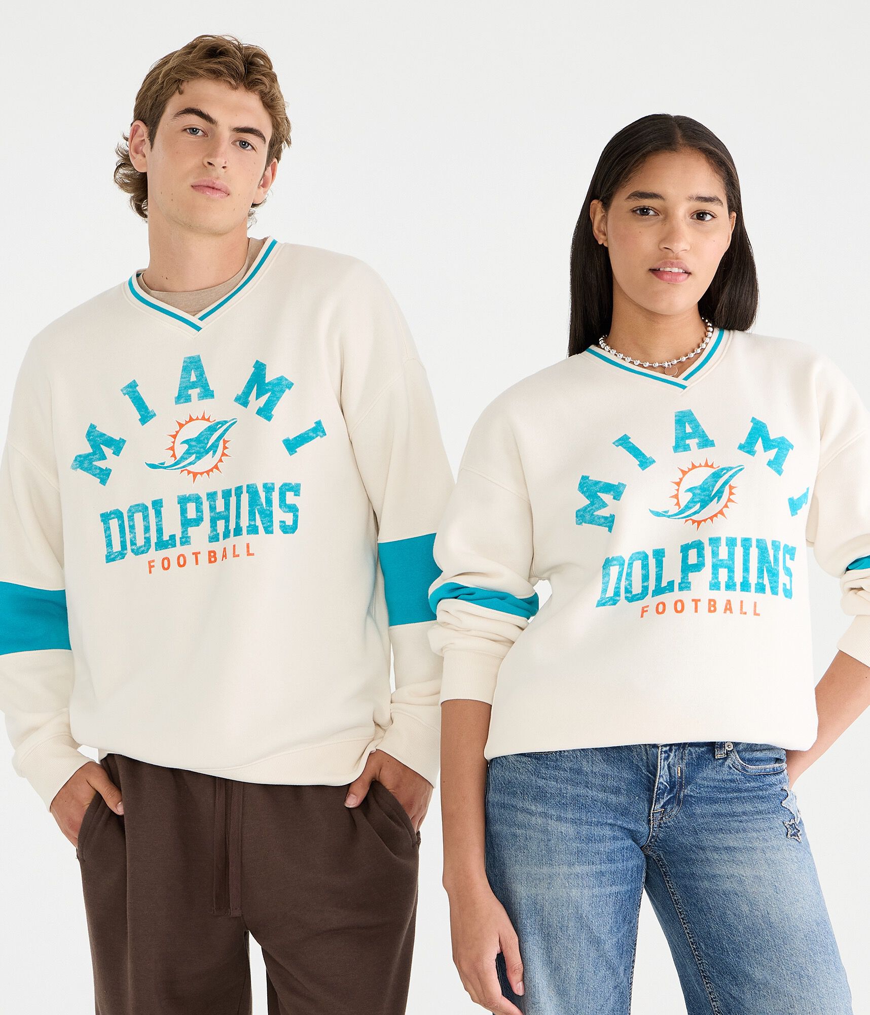 Miami Dolphins V-Neck Sweatshirt