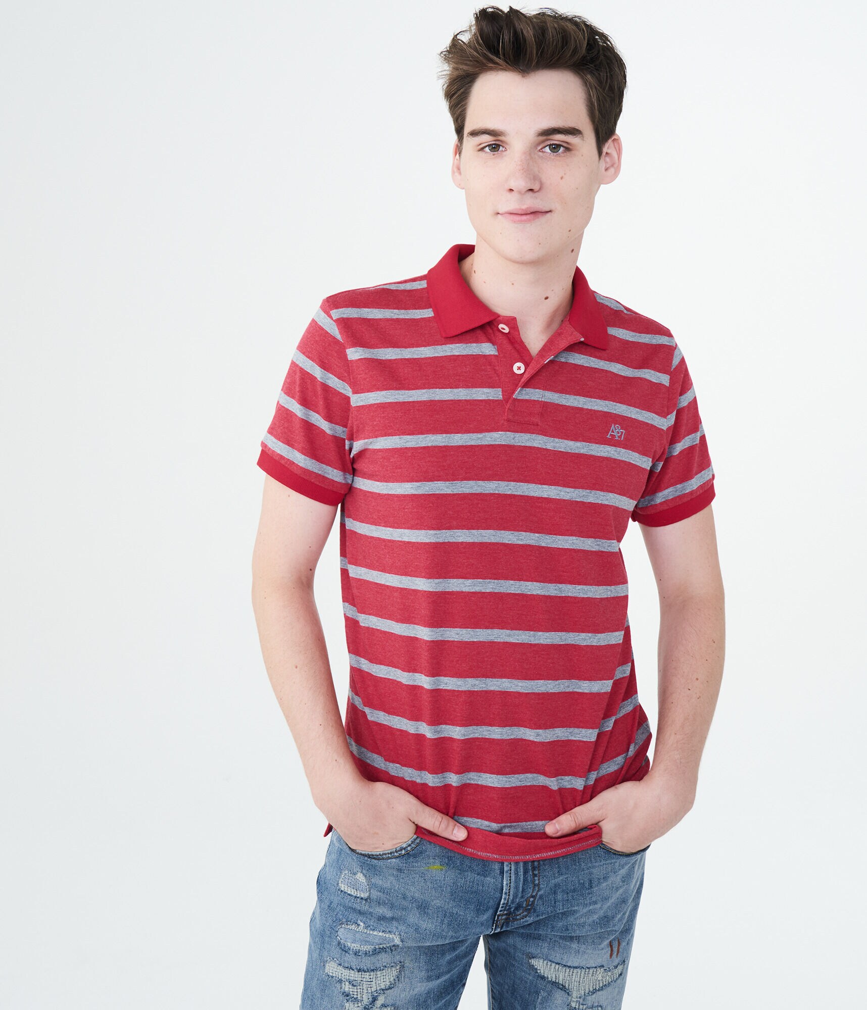 A87 Striped Jersey Polo