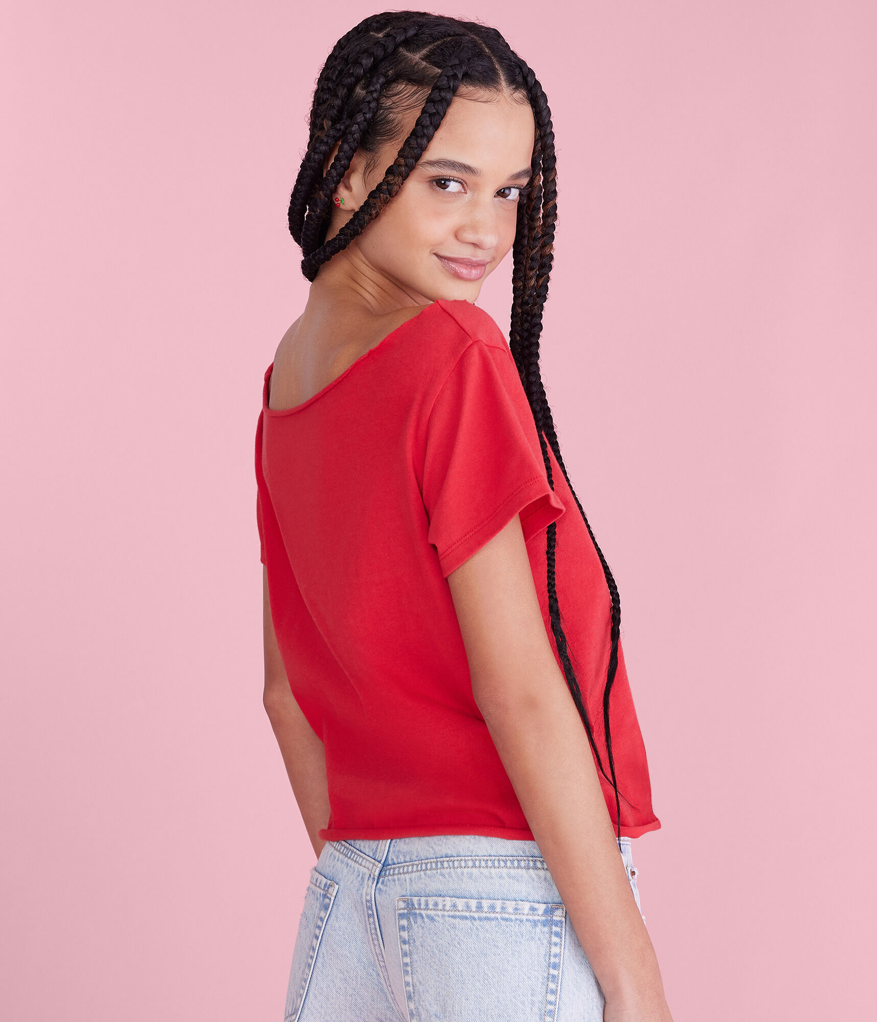 Cherry Coke Off-The-Shoulder Graphic Tee